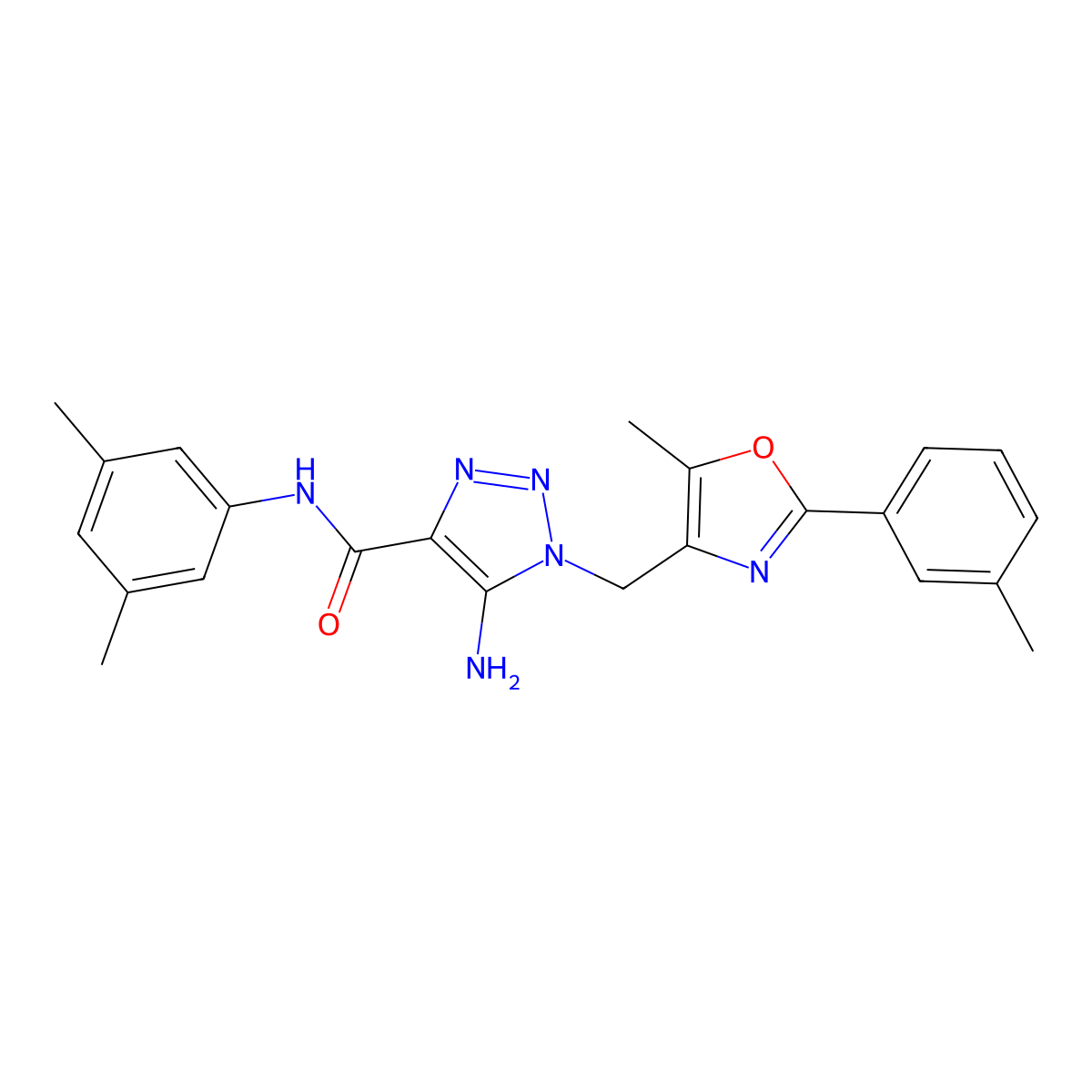 5-amino-N-(3,5-dimethylphenyl)-1-{[5-methyl-2-(3-methylphenyl)-1,3-oxazol-4-yl]methyl}-1H-1,2,3-triazole-4-carboxamide molecular structure, CAS 1112307-95-5