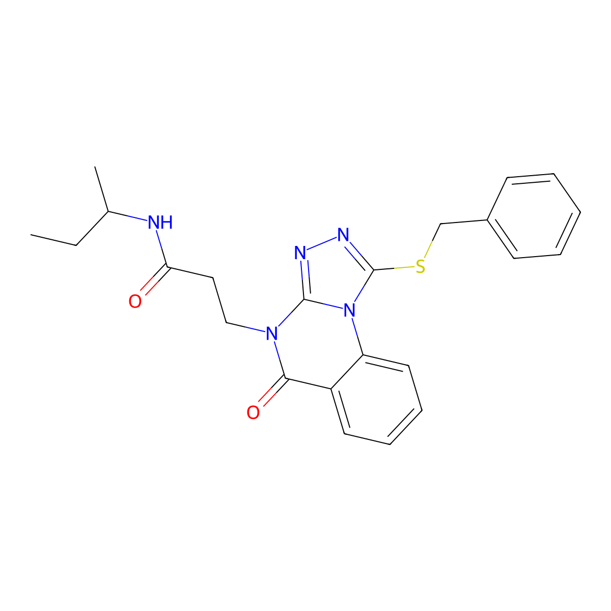 3-(1-(benzylthio)-5-oxo-[1,2,4]triazolo[4,3-a]quinazolin-4(5H)-yl)-N-(sec-butyl)propanamide molecular structure, CAS 1112308-69-6