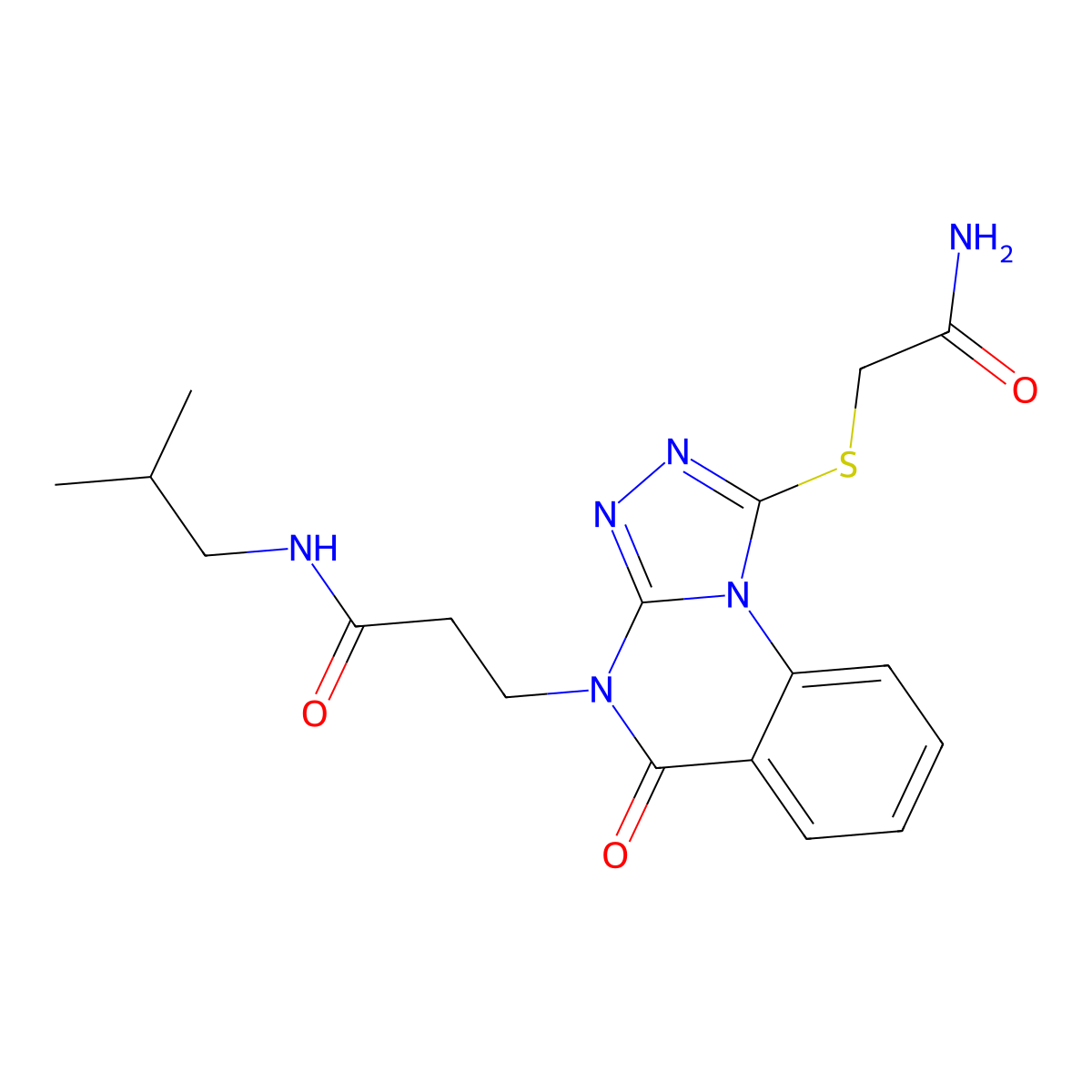 3-[1-[(2-amino-2-oxoethyl)thio]-5-oxo[1,2,4]triazolo[4,3-a]quinazolin-4(5H)-yl]-N-isobutylpropanamide molecular structure, CAS 1112308-96-9