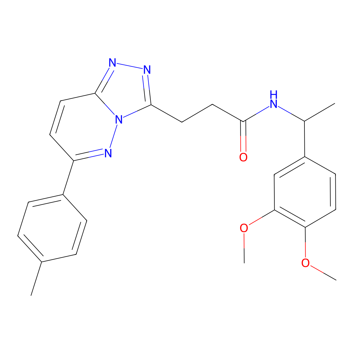 N-[1-(3,4-dimethoxyphenyl)ethyl]-3-[6-(4-methylphenyl)-[1,2,4]triazolo[4,3-b]pyridazin-3-yl]propanamide molecular structure, CAS 1112310-08-3