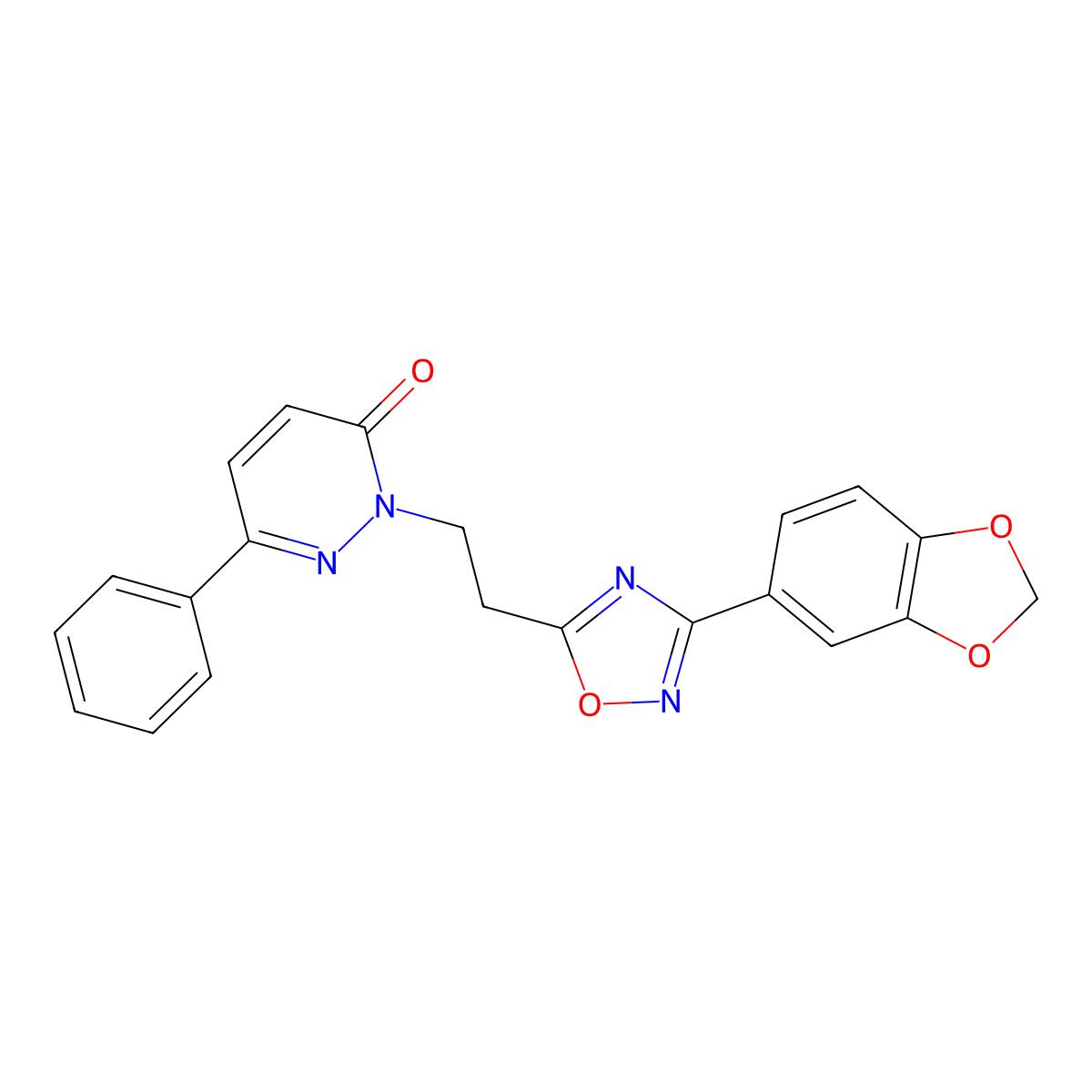 2-{2-[3-(2H-1,3-benzodioxol-5-yl)-1,2,4-oxadiazol-5-yl]ethyl}-6-phenyl-2,3-dihydropyridazin-3-one molecular structure, CAS 1112310-11-8