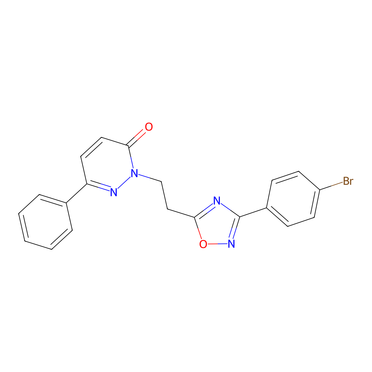 2-{2-[3-(4-Bromophenyl)-1,2,4-oxadiazol-5-yl]ethyl}-6-phenyl-2,3-dihydropyridazin-3-one molecular structure, CAS 1112310-13-0