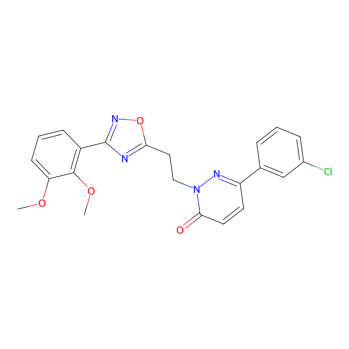 6-(3-Chlorophenyl)-2-{2-[3-(2,3-dimethoxyphenyl)-1,2,4-oxadiazol-5-yl]ethyl}-2,3-dihydropyridazin-3-one molecular structure, CAS 1112310-16-3