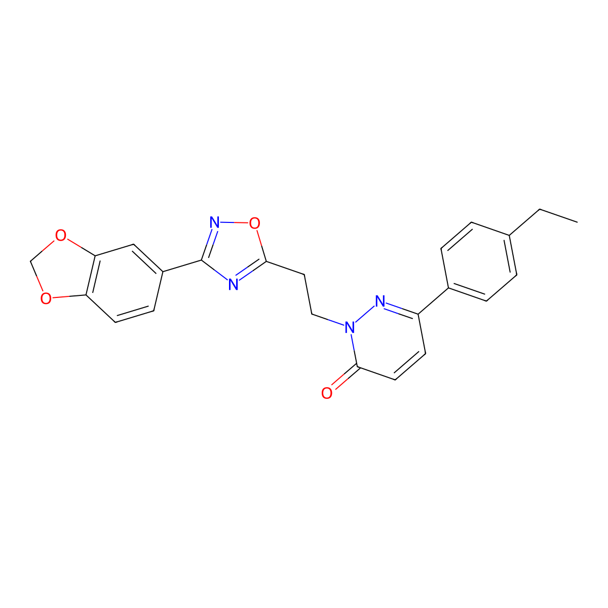 2-{2-[3-(2H-1,3-benzodioxol-5-yl)-1,2,4-oxadiazol-5-yl]ethyl}-6-(4-ethylphenyl)-2,3-dihydropyridazin-3-one molecular structure, CAS 1112310-29-8