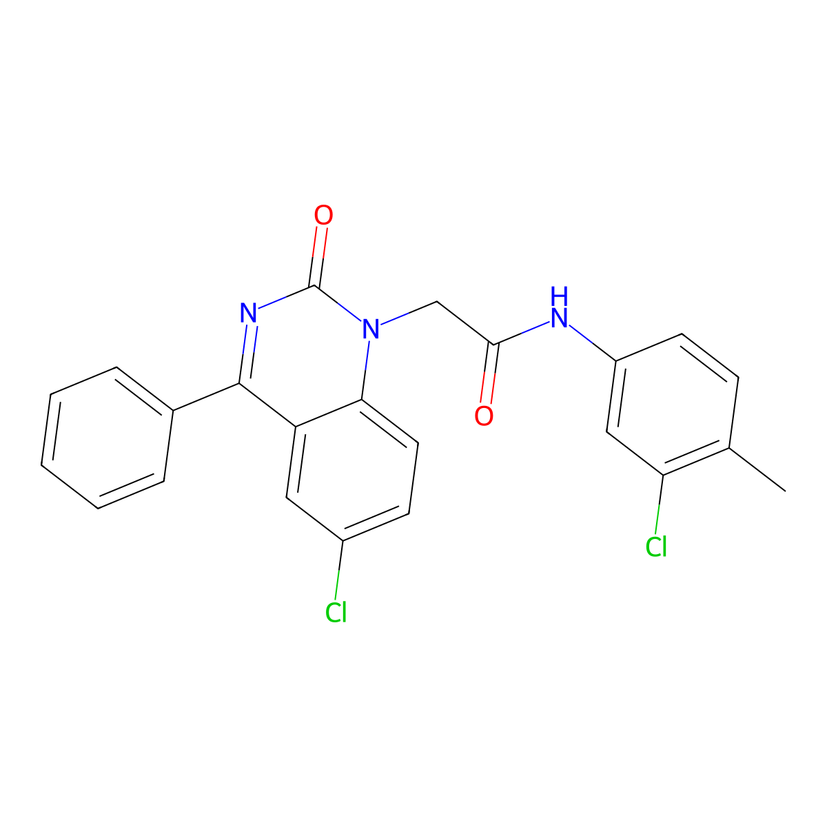 2-(6-chloro-2-oxo-4-phenylquinazolin-1(2H)-yl)-N-(3-chloro-4-methylphenyl)acetamide molecular structure, CAS 1112310-76-5