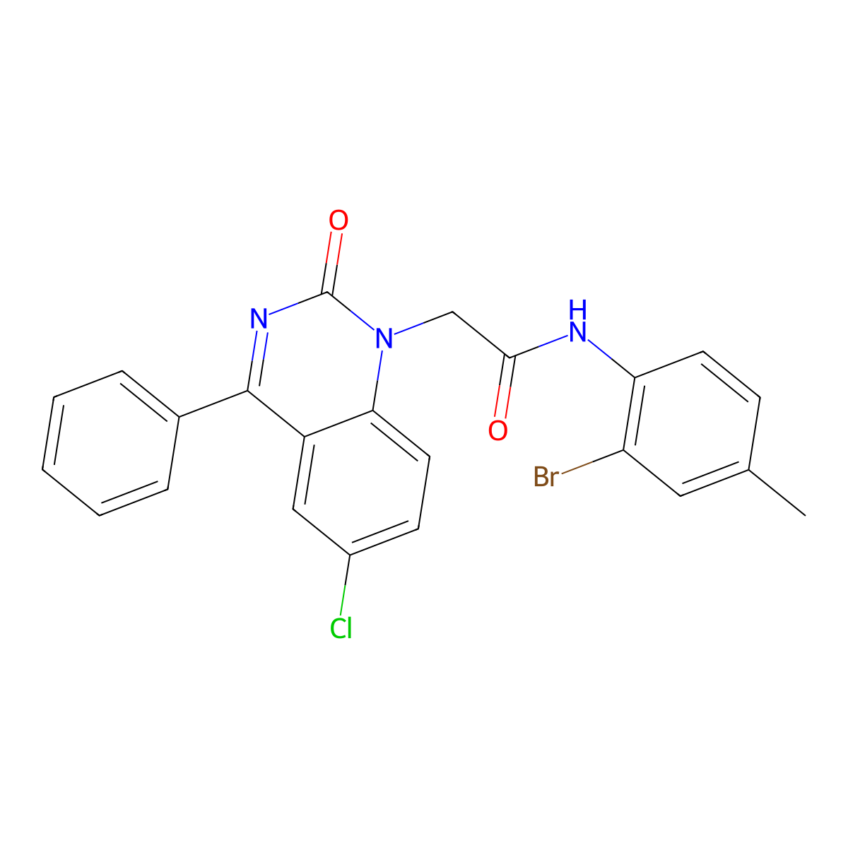 N-(2-bromo-4-methylphenyl)-2-(6-chloro-2-oxo-4-phenylquinazolin-1(2H)-yl)acetamide molecular structure, CAS 1112310-80-1
