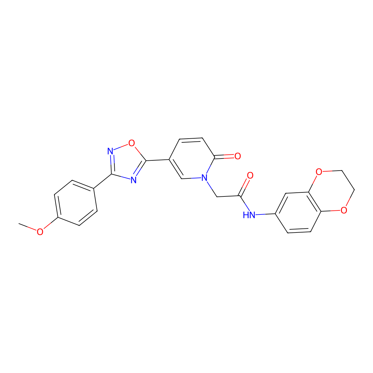 N-(2,3-dihydrobenzo[b][1,4]dioxin-6-yl)-2-(5-(3-(4-methoxyphenyl)-1,2,4-oxadiazol-5-yl)-2-oxopyridin-1(2H)-yl)acetamide molecular structure, CAS 1112313-61-7