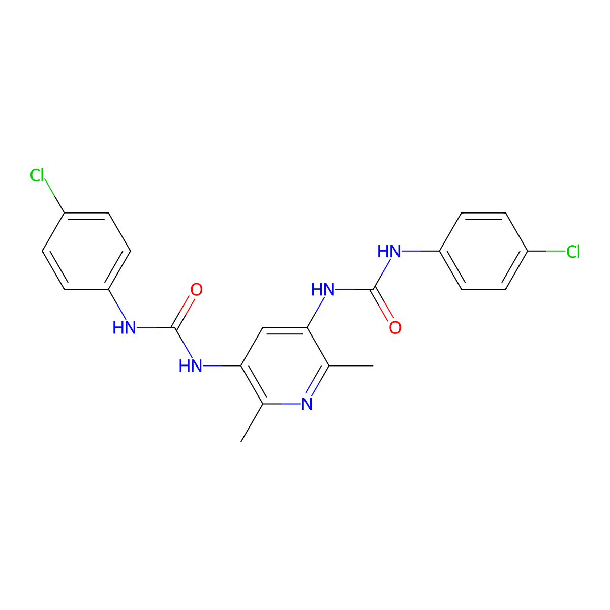 1-(4-Chlorophenyl)-3-(5-{[(4-chlorophenyl)carbamoyl]amino}-2,6-dimethylpyridin-3-YL)urea molecular structure, CAS 111233-11-5