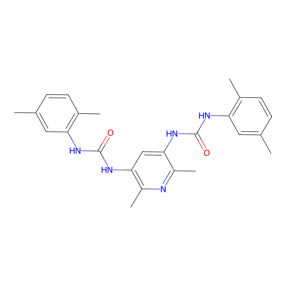 1-(2,5-Dimethylphenyl)-3-[5-[(2,5-dimethylphenyl)carbamoylamino]-2,6-dimethylpyridin-3-yl]urea molecular structure, CAS 111233-19-3