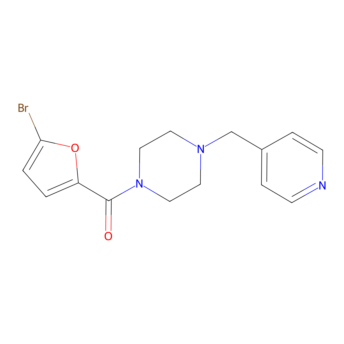 1-(5-Bromo-2-furoyl)-4-(pyridin-4-ylmethyl)piperazine molecular structure, CAS 1112331-00-6