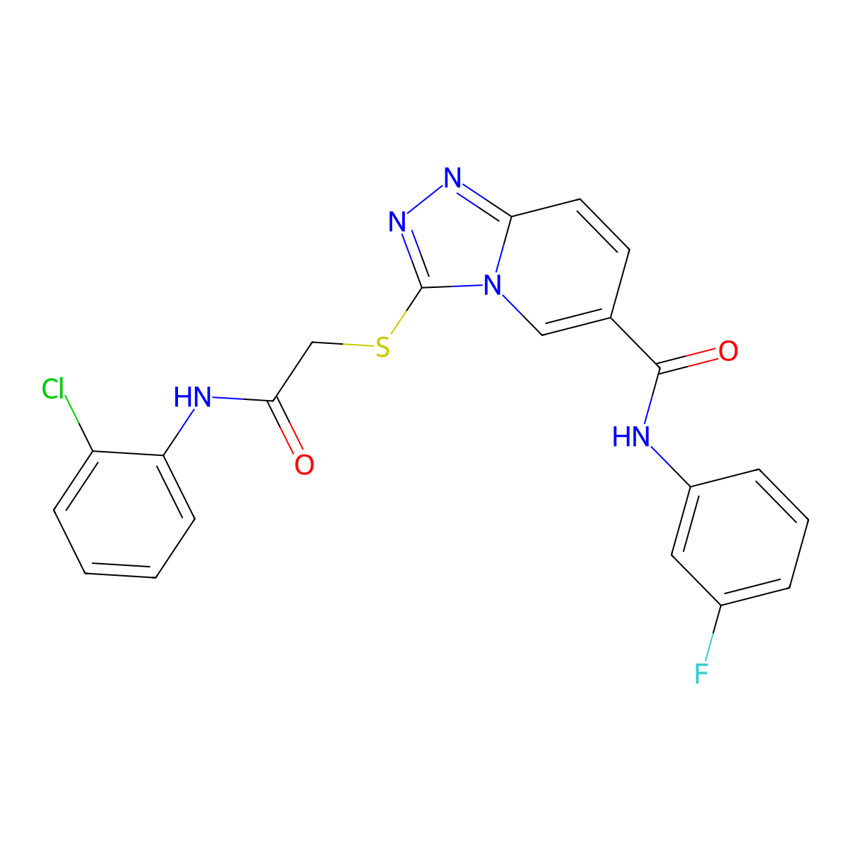 3-({[(2-chlorophenyl)carbamoyl]methyl}sulfanyl)-N-(3-fluorophenyl)-[1,2,4]triazolo[4,3-a]pyridine-6-carboxamide molecular structure, CAS 1112332-78-1