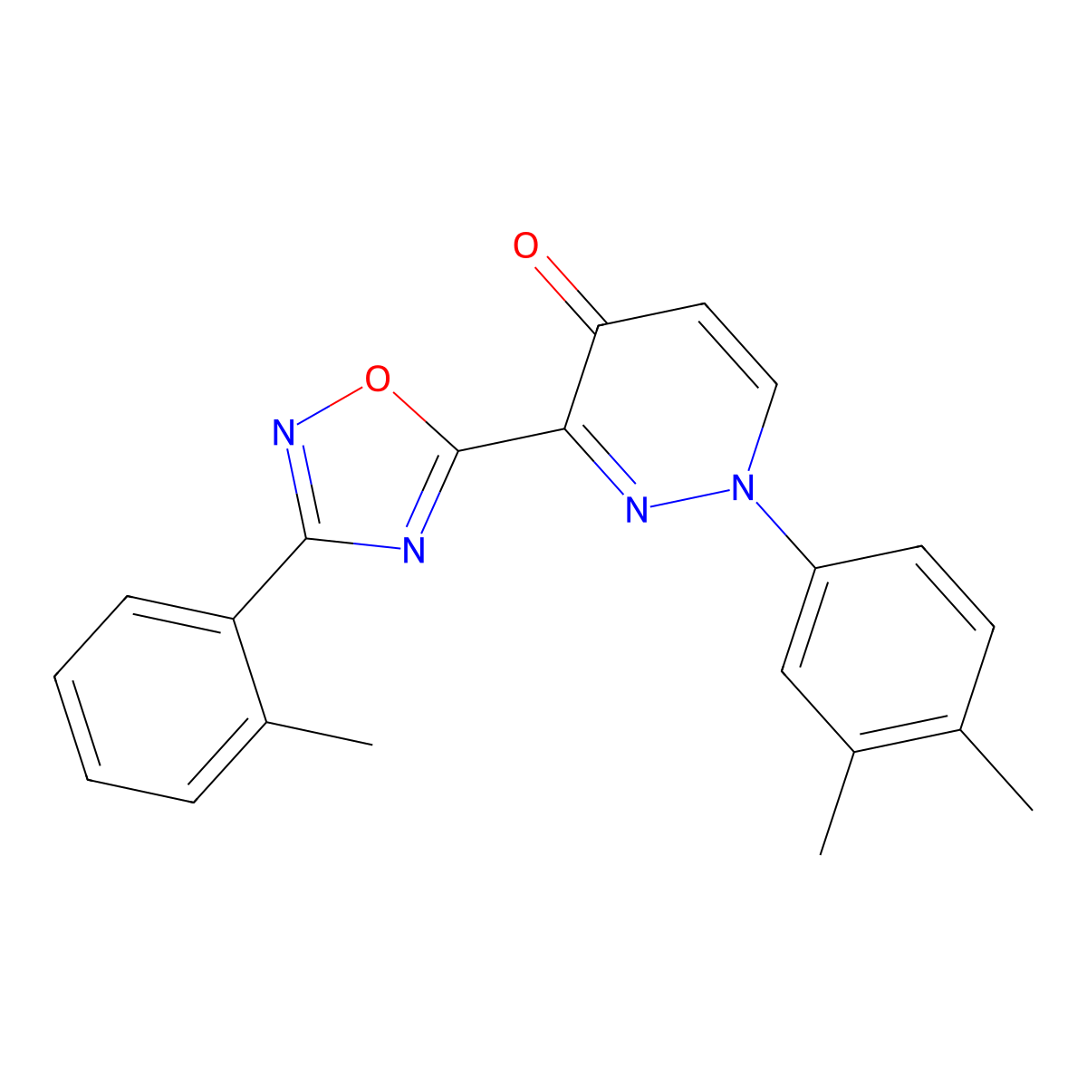 1-(3,4-dimethylphenyl)-3-(3-(o-tolyl)-1,2,4-oxadiazol-5-yl)pyridazin-4(1H)-one molecular structure, CAS 1112339-15-7
