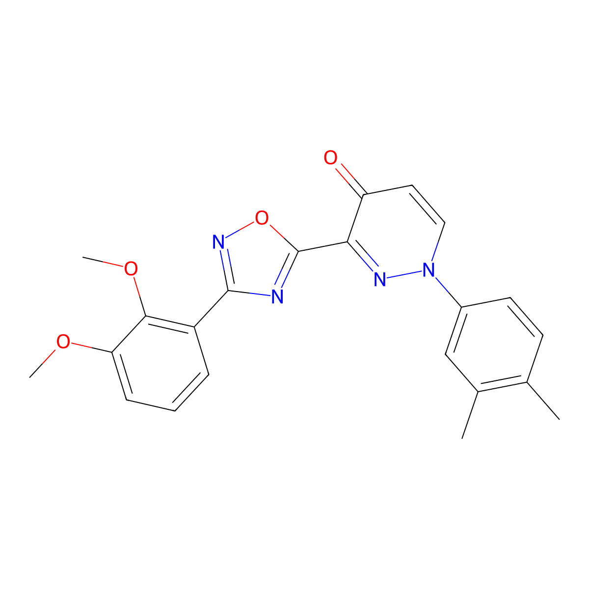 3-[3-(2,3-Dimethoxyphenyl)-1,2,4-oxadiazol-5-yl]-1-(3,4-dimethylphenyl)-1,4-dihydropyridazin-4-one molecular structure, CAS 1112339-17-9