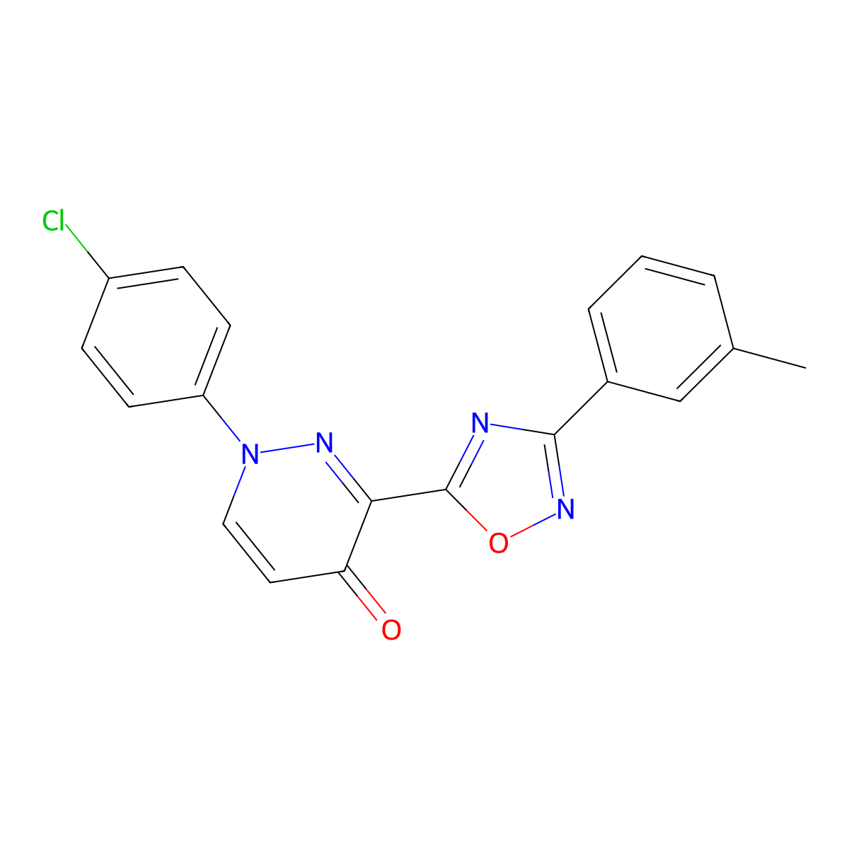 1-(4-chlorophenyl)-3-(3-(m-tolyl)-1,2,4-oxadiazol-5-yl)pyridazin-4(1H)-one molecular structure, CAS 1112339-35-1
