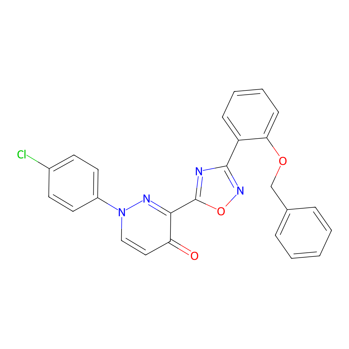 3-(3-(2-(benzyloxy)phenyl)-1,2,4-oxadiazol-5-yl)-1-(4-chlorophenyl)pyridazin-4(1H)-one molecular structure, CAS 1112339-36-2