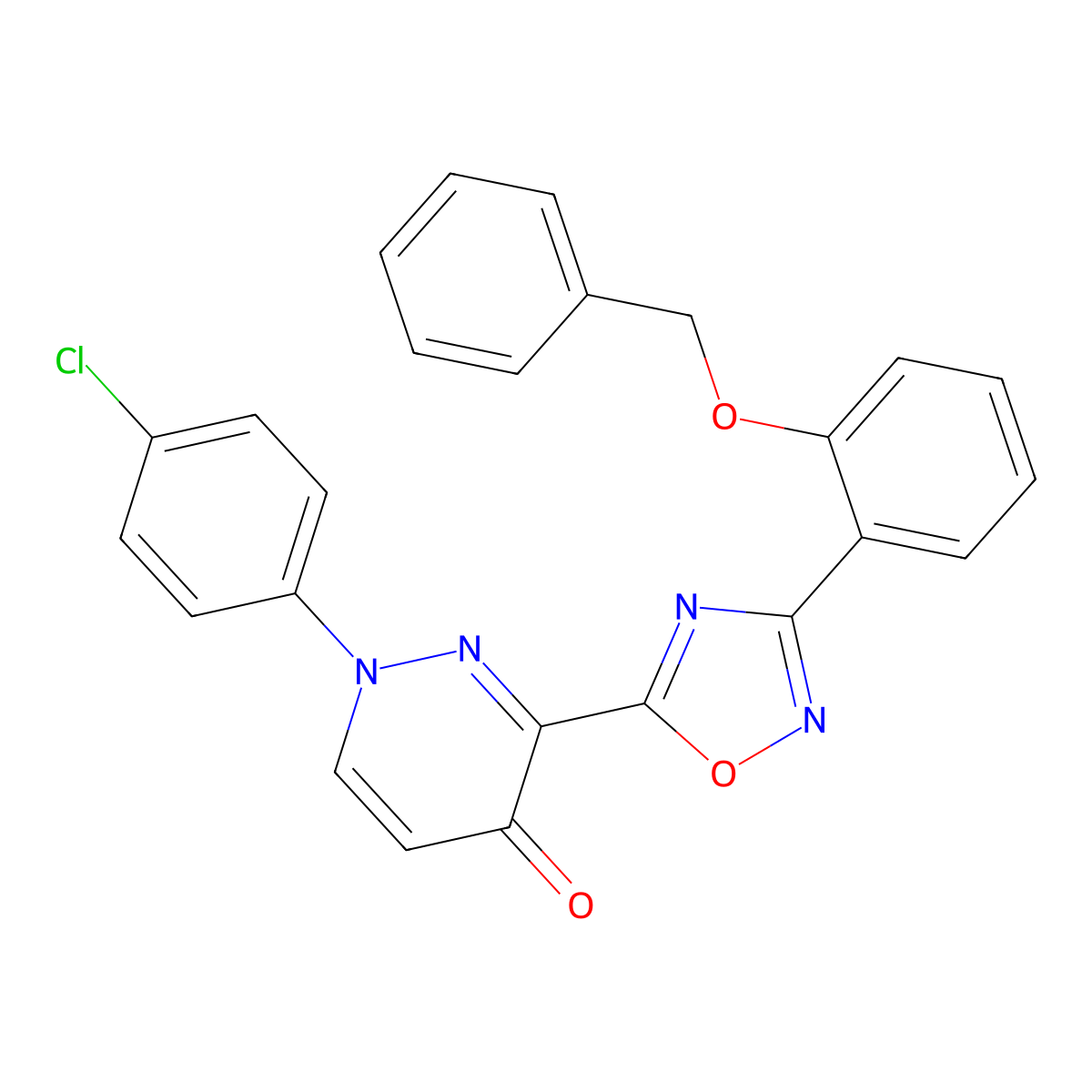 3-(3-(2-(benzyloxy)phenyl)-1,2,4-oxadiazol-5-yl)-1-(4-chlorophenyl)pyridazin-4(1H)-one molecular structure, CAS 1112339-36-2