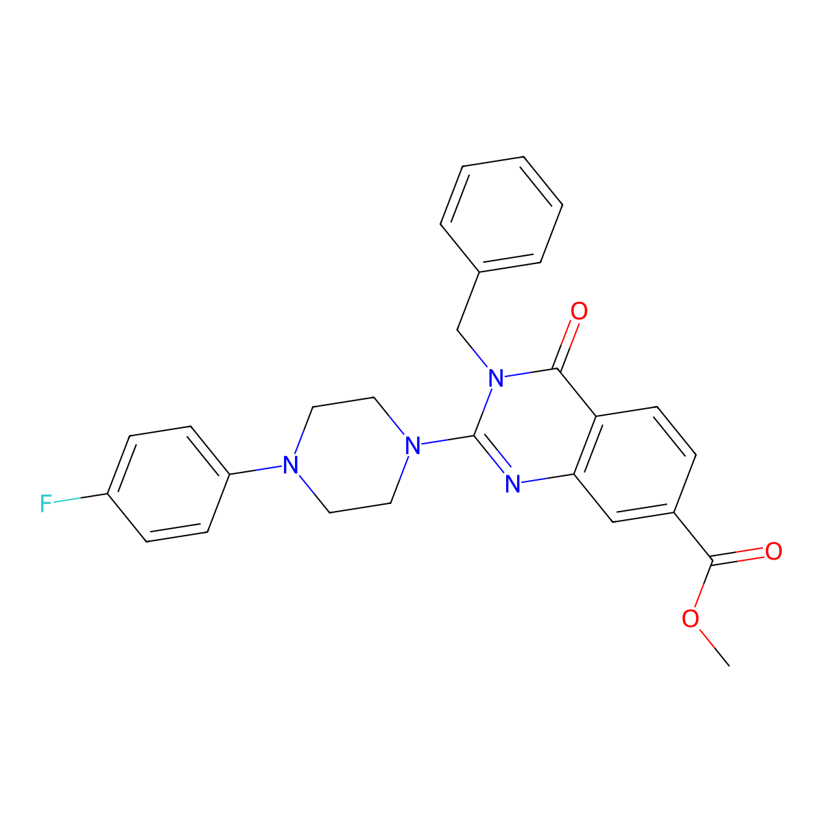 Methyl 3-benzyl-2-[4-(4-fluorophenyl)piperazin-1-yl]-4-oxo-3,4-dihydroquinazoline-7-carboxylate molecular structure, CAS 1112339-75-9