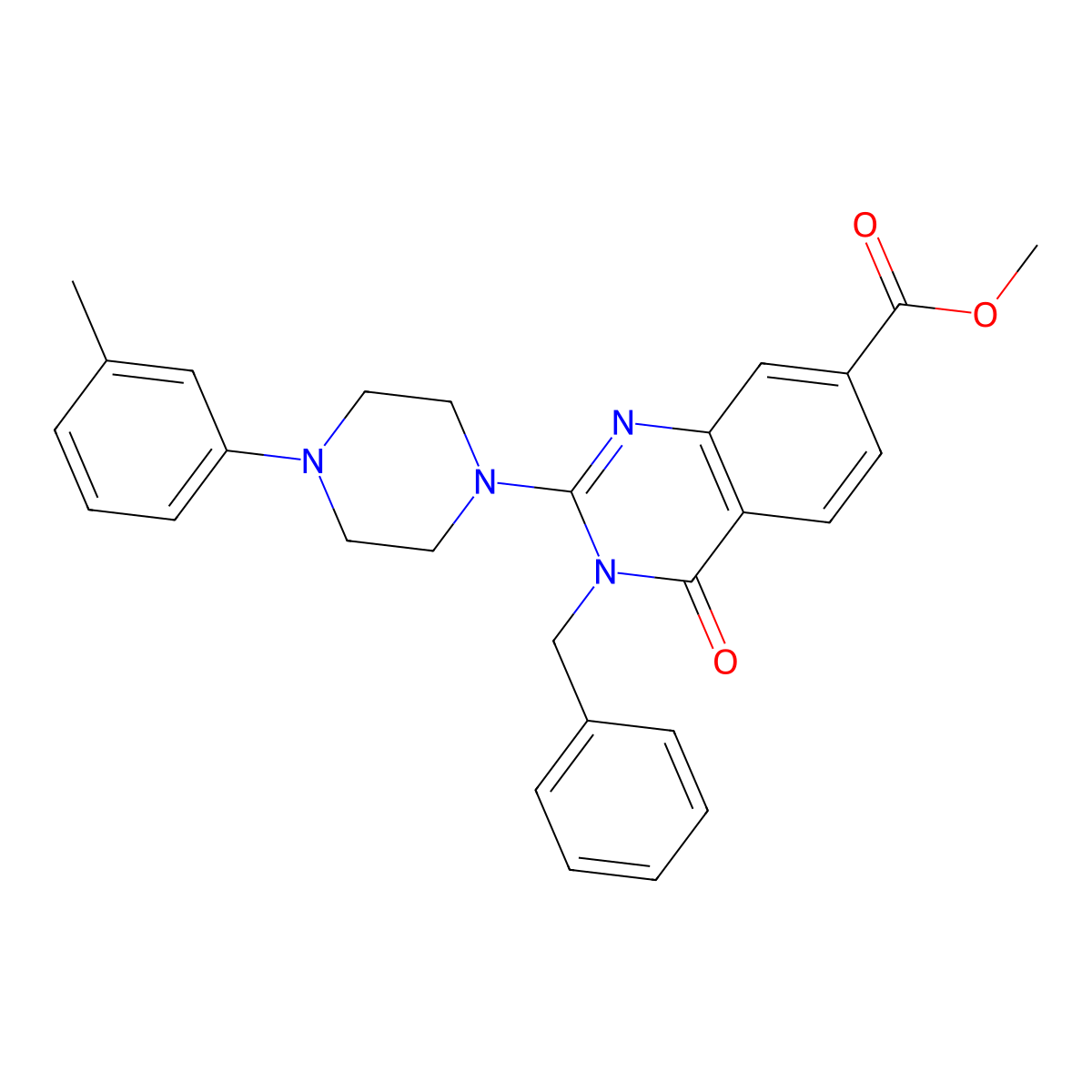 Methyl 3-benzyl-2-[4-(3-methylphenyl)piperazin-1-yl]-4-oxo-3,4-dihydroquinazoline-7-carboxylate molecular structure, CAS 1112339-77-1