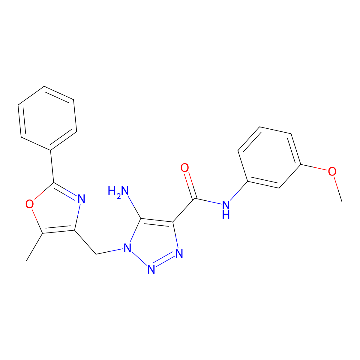 5-amino-N-(3-methoxyphenyl)-1-[(5-methyl-2-phenyl-1,3-oxazol-4-yl)methyl]-1H-1,2,3-triazole-4-carboxamide molecular structure, CAS 1112371-18-2