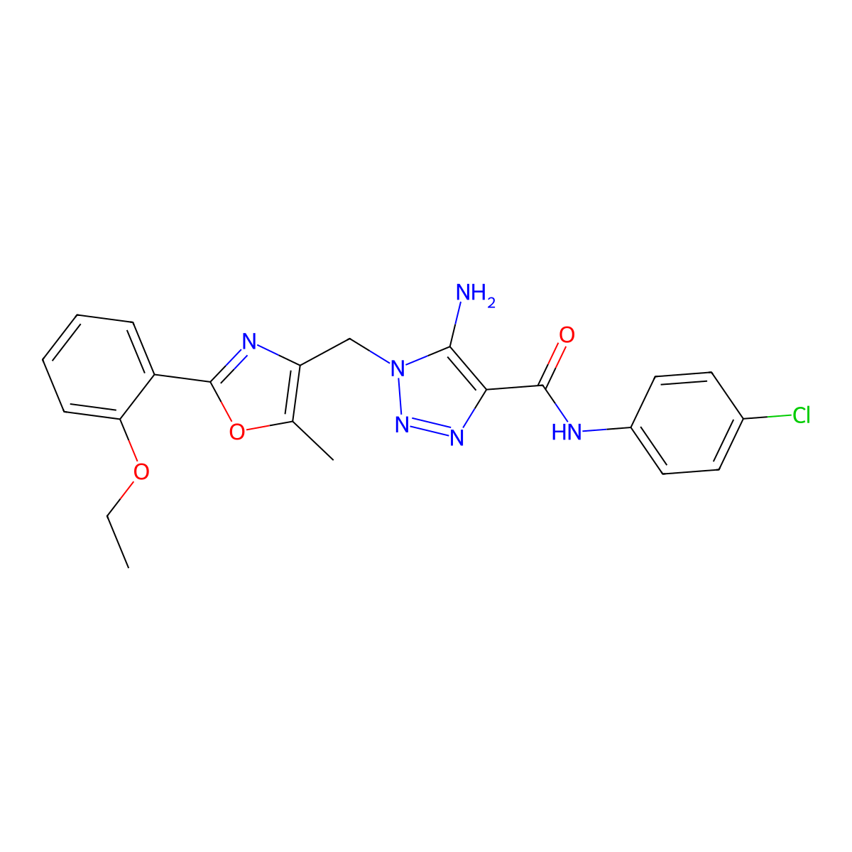 5-amino-N-(4-chlorophenyl)-1-{[2-(2-ethoxyphenyl)-5-methyl-1,3-oxazol-4-yl]methyl}-1H-1,2,3-triazole-4-carboxamide molecular structure, CAS 1112371-23-9
