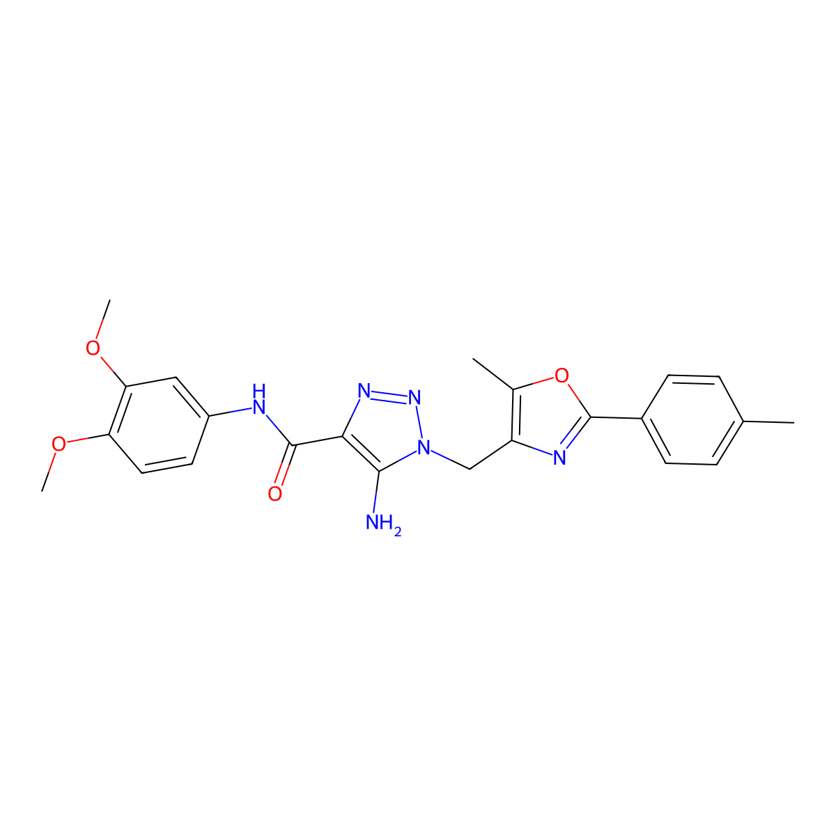 5-amino-N-(3,4-dimethoxyphenyl)-1-{[5-methyl-2-(4-methylphenyl)-1,3-oxazol-4-yl]methyl}-1H-1,2,3-triazole-4-carboxamide molecular structure, CAS 1112371-27-3
