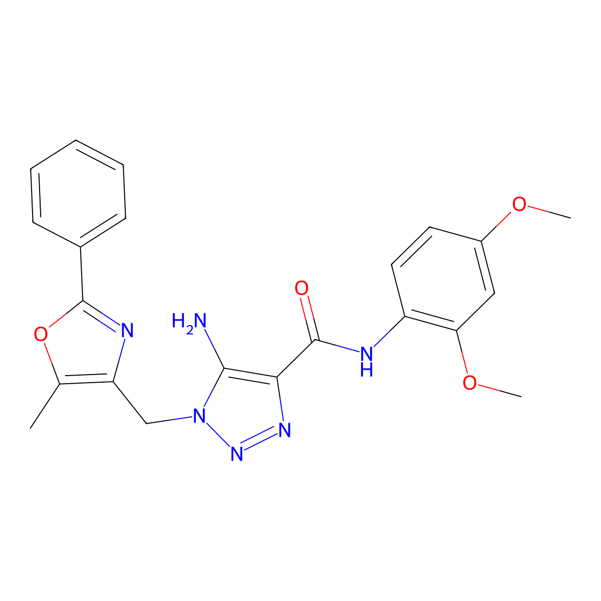 5-amino-N-(2,4-dimethoxyphenyl)-1-[(5-methyl-2-phenyl-1,3-oxazol-4-yl)methyl]-1H-1,2,3-triazole-4-carboxamide molecular structure, CAS 1112371-28-4