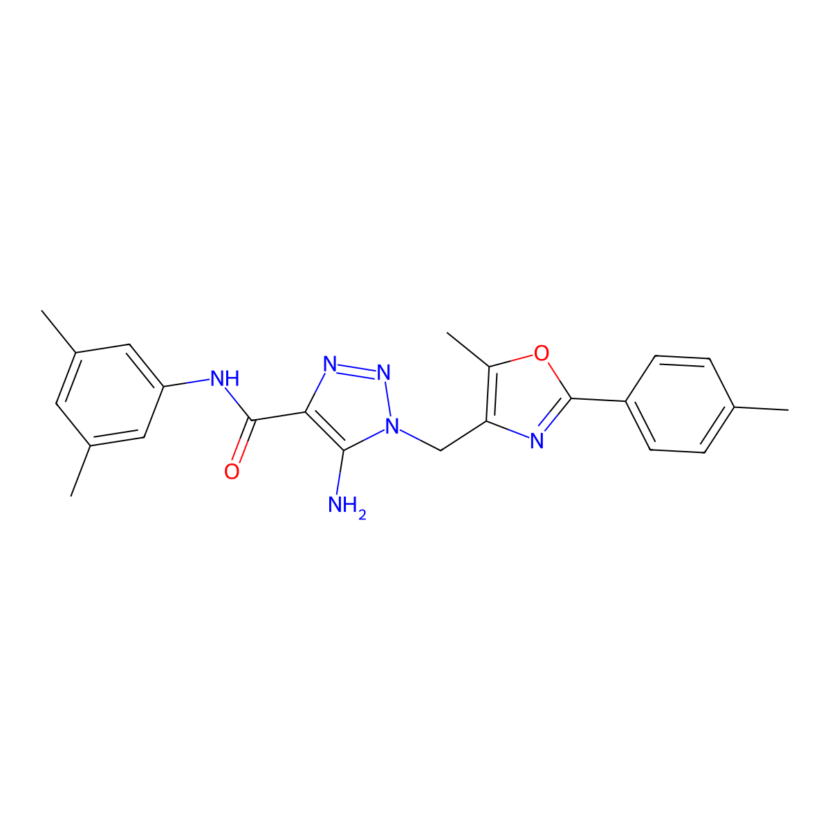 5-amino-N-(3,5-dimethylphenyl)-1-{[5-methyl-2-(4-methylphenyl)-1,3-oxazol-4-yl]methyl}-1H-1,2,3-triazole-4-carboxamide molecular structure, CAS 1112371-31-9