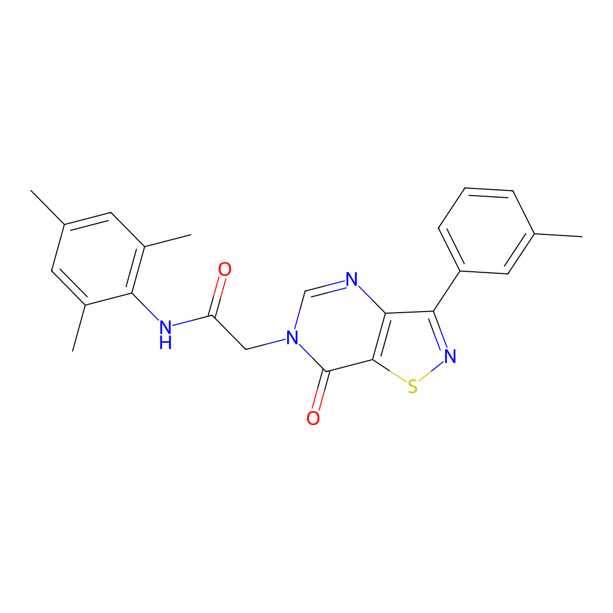 N-mesityl-2-(7-oxo-3-(m-tolyl)isothiazolo[4,5-d]pyrimidin-6(7H)-yl)acetamide molecular structure, CAS 1112373-62-2