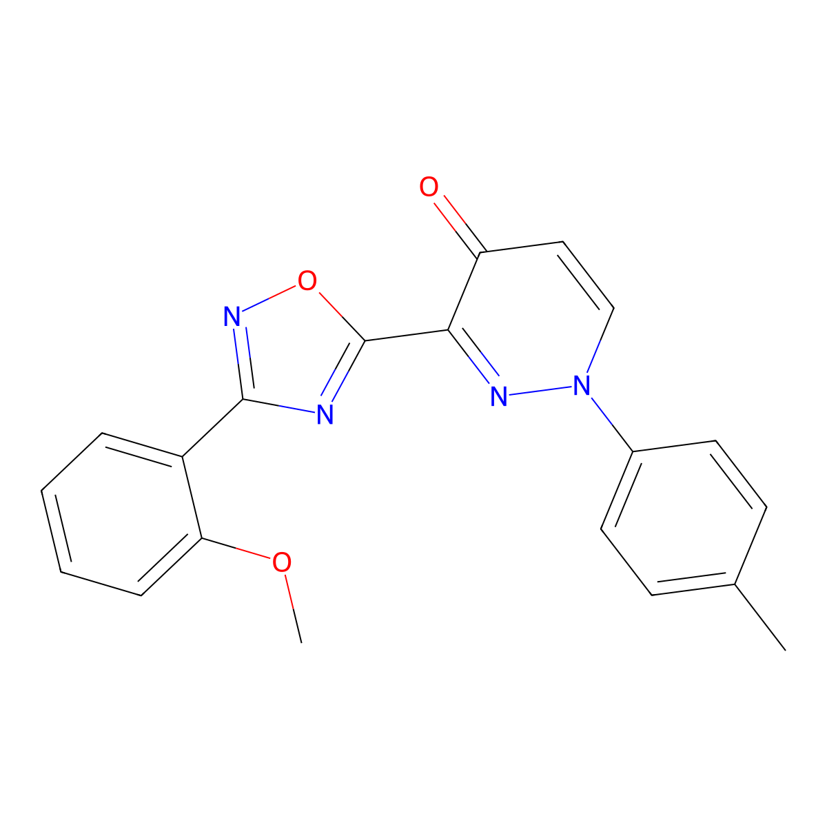 3-(3-(2-methoxyphenyl)-1,2,4-oxadiazol-5-yl)-1-(p-tolyl)pyridazin-4(1H)-one molecular structure, CAS 1112373-96-2