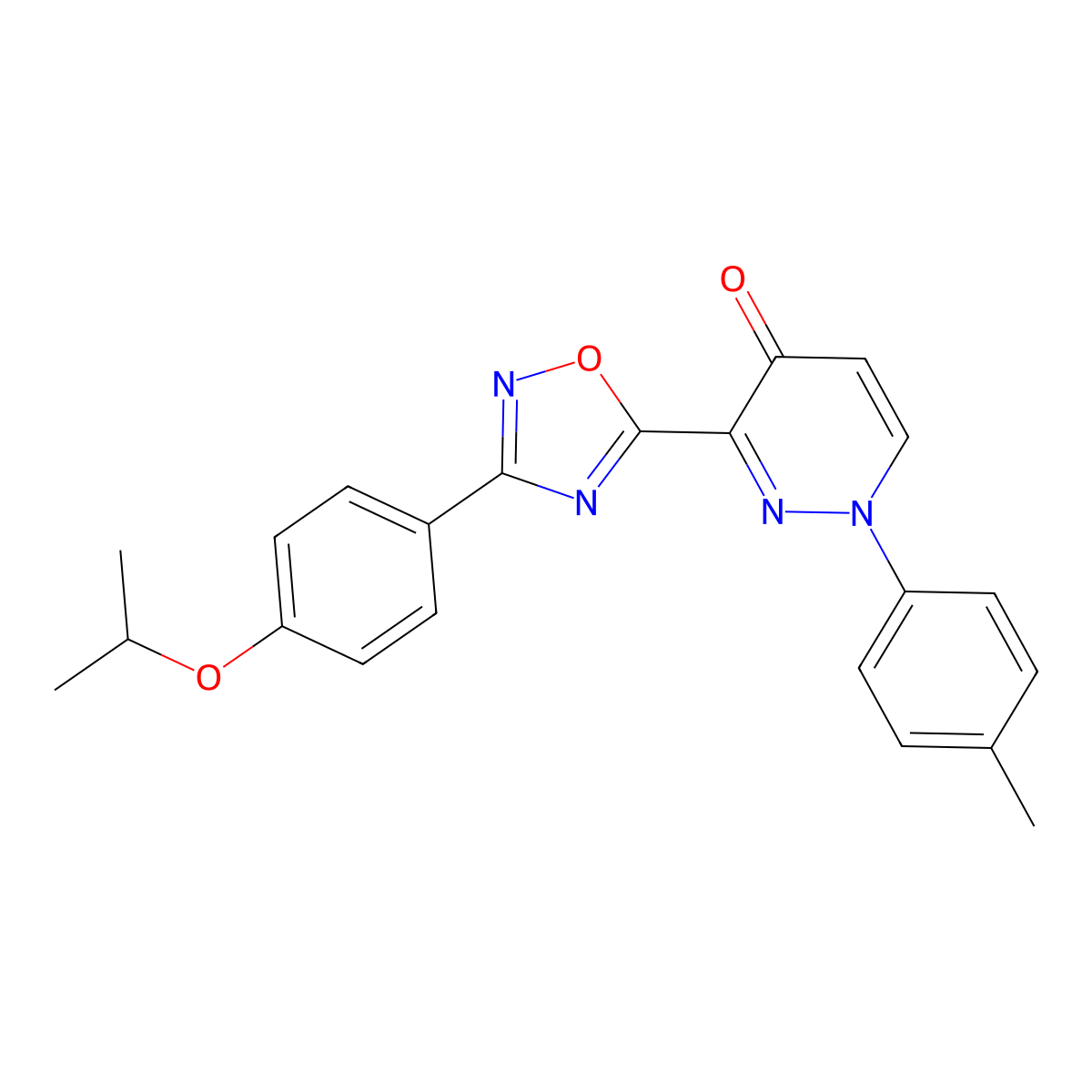 1-(4-Methylphenyl)-3-{3-[4-(propan-2-yloxy)phenyl]-1,2,4-oxadiazol-5-yl}-1,4-dihydropyridazin-4-one molecular structure, CAS 1112373-97-3