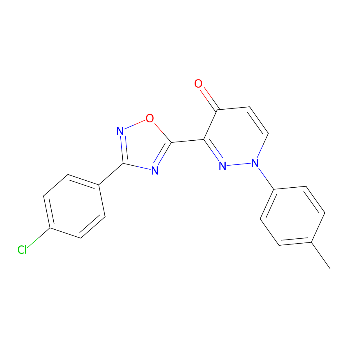 3-(3-(4-chlorophenyl)-1,2,4-oxadiazol-5-yl)-1-(p-tolyl)pyridazin-4(1H)-one molecular structure, CAS 1112373-99-5