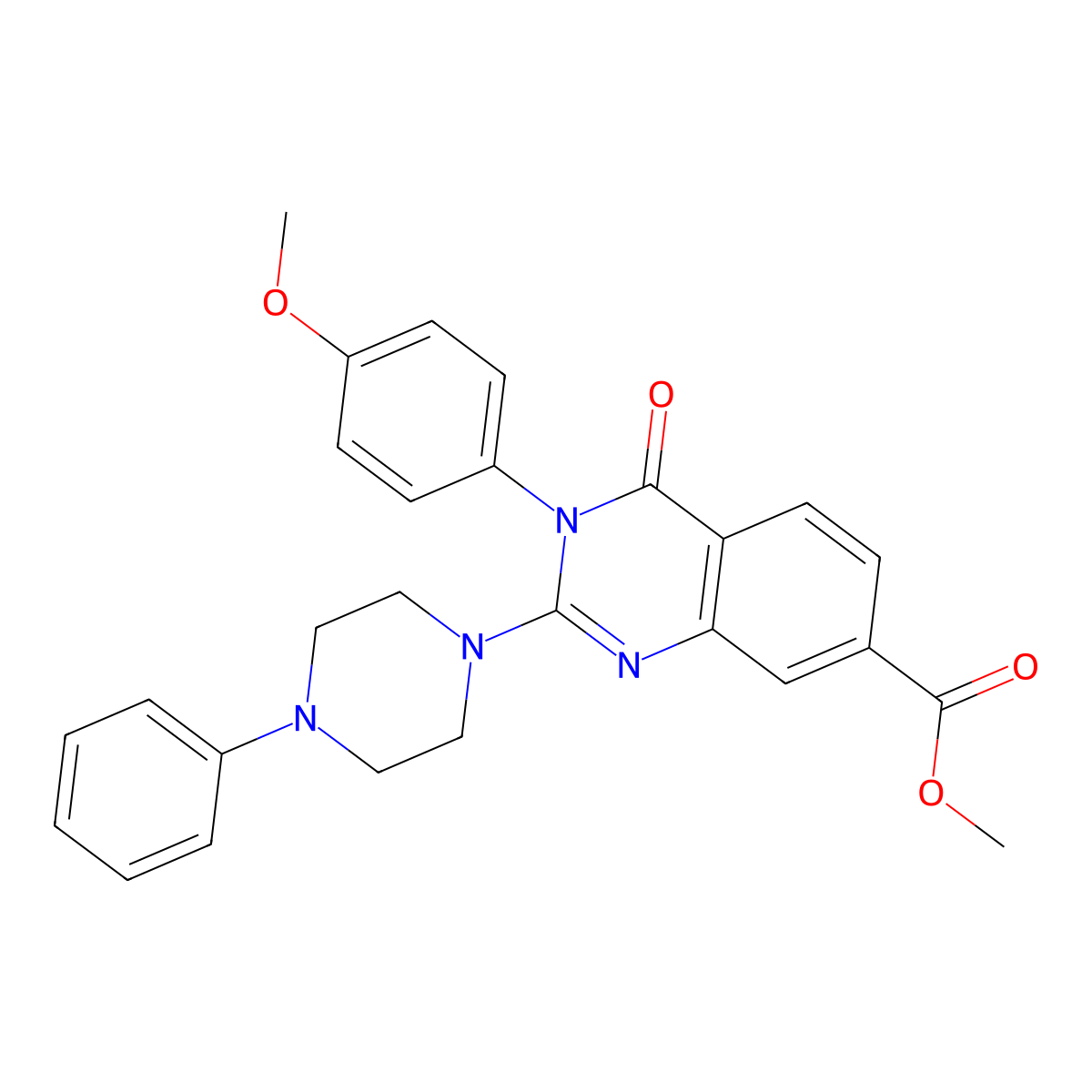 Methyl 3-(4-methoxyphenyl)-4-oxo-2-(4-phenylpiperazin-1-yl)-3,4-dihydroquinazoline-7-carboxylate molecular structure, CAS 1112374-58-9