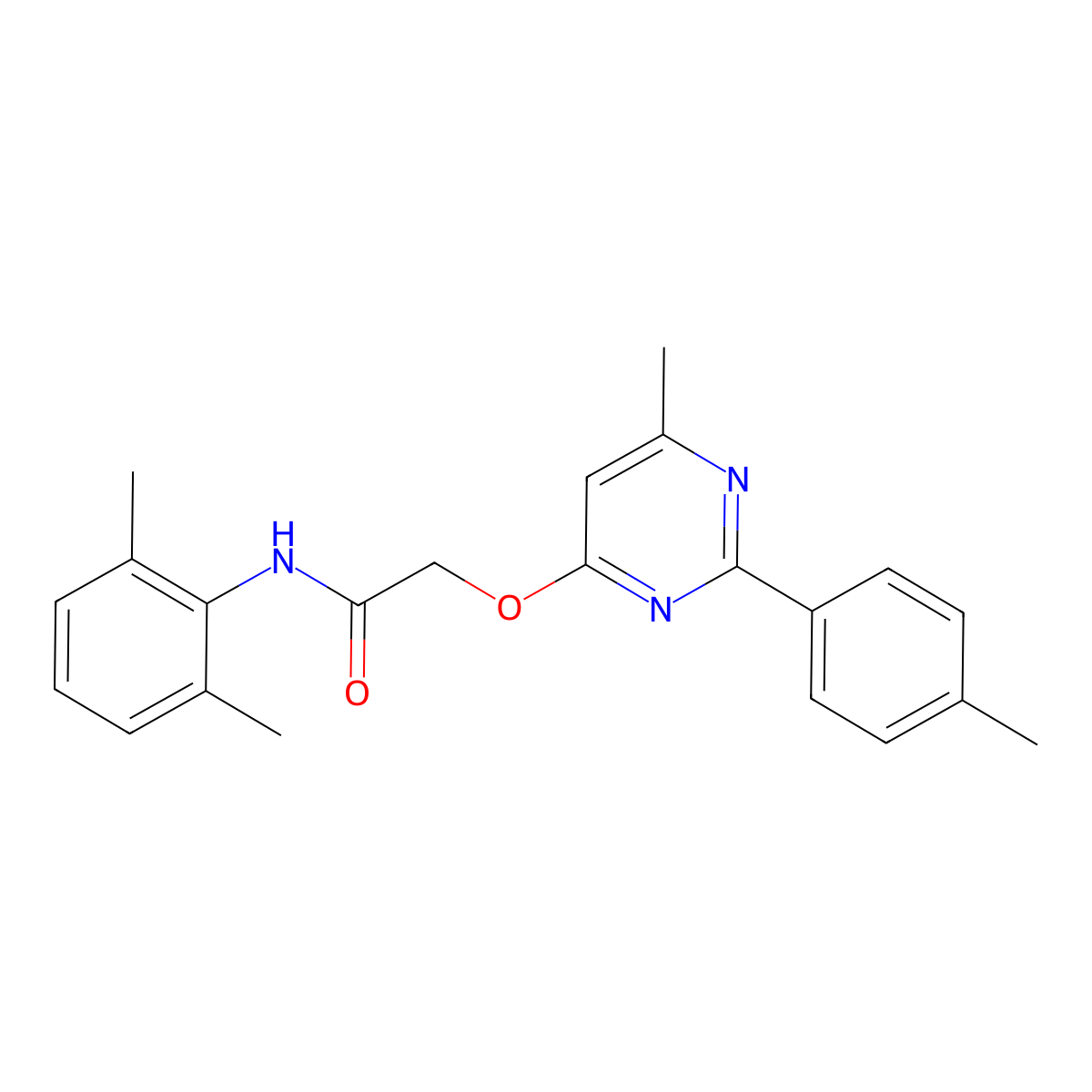 N-(2,6-dimethylphenyl)-2-{[6-methyl-2-(4-methylphenyl)pyrimidin-4-yl]oxy}acetamide molecular structure, CAS 1112383-65-9