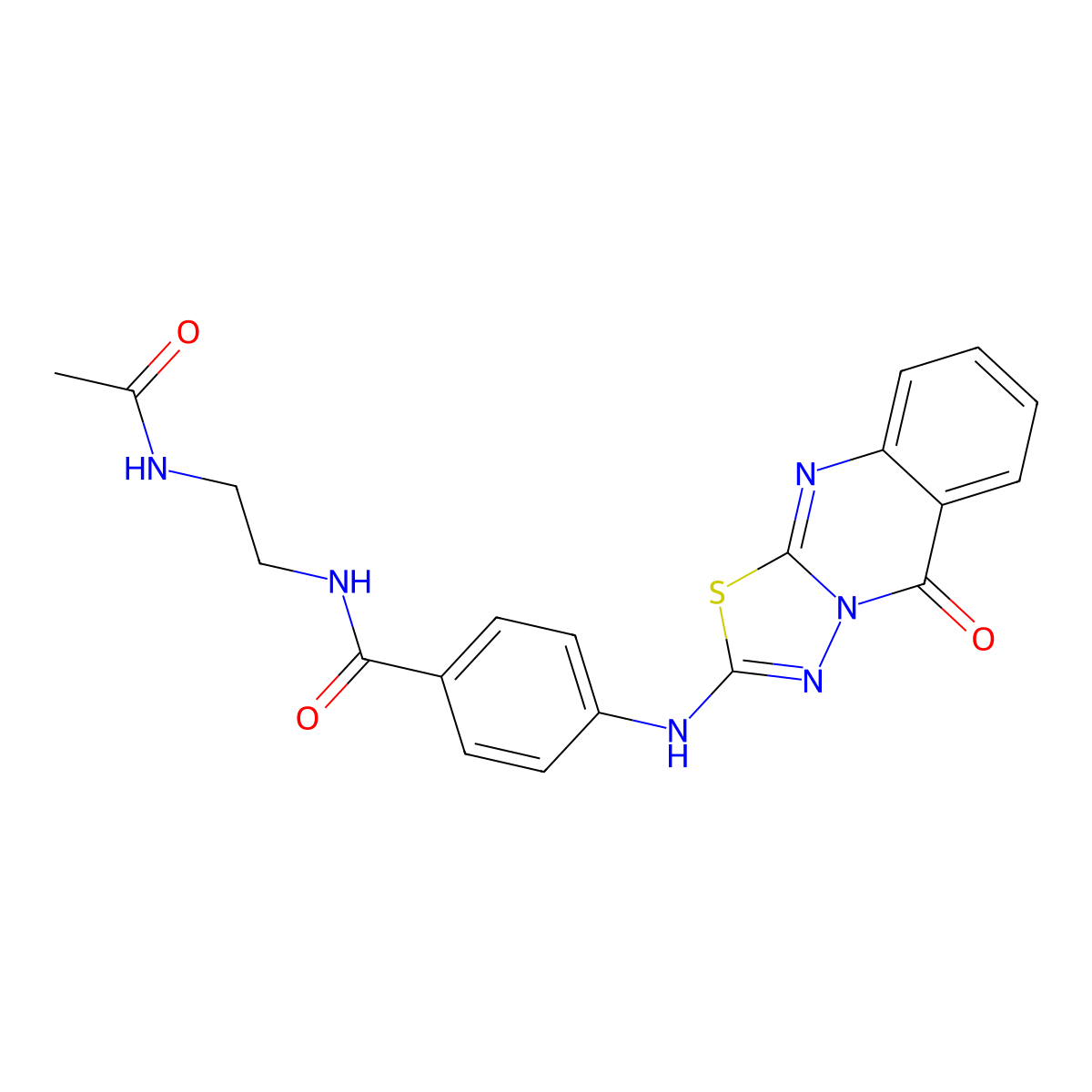 N-(2-acetamidoethyl)-4-((5-oxo-5H-[1,3,4]thiadiazolo[2,3-b]quinazolin-2-yl)amino)benzamide molecular structure, CAS 1112383-69-3
