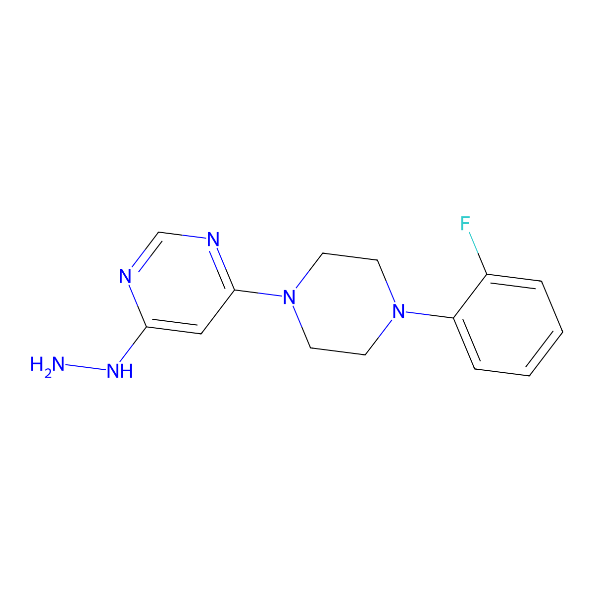 4-[4-(2-Fluorophenyl)piperazin-1-yl]-6-hydrazinylpyrimidine molecular structure, CAS 1112383-90-0