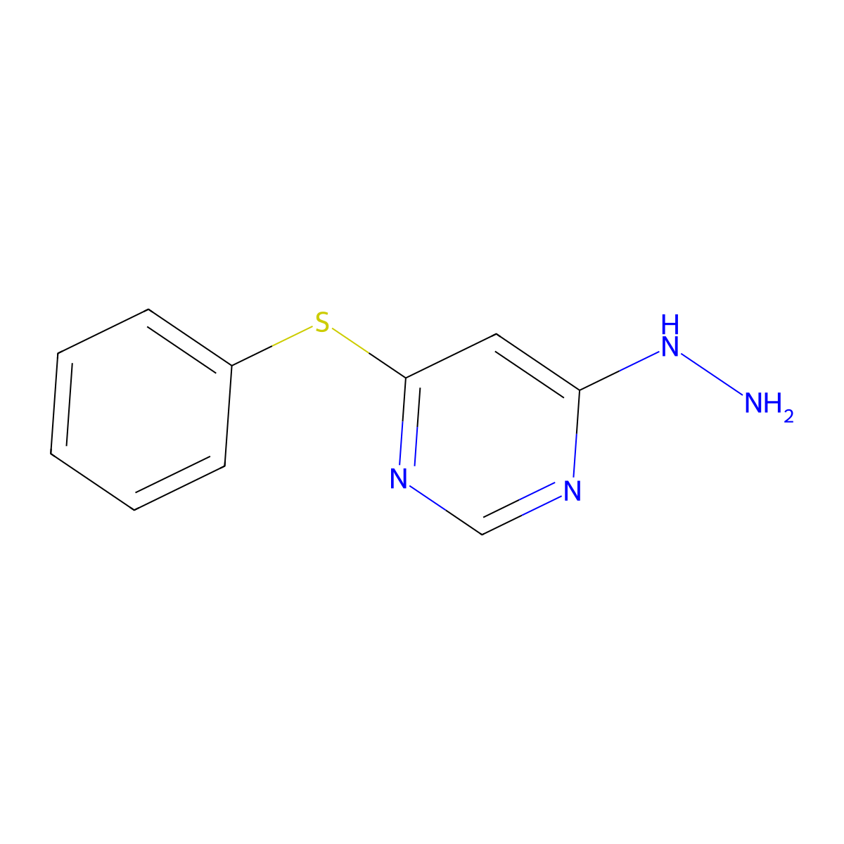4-Hydrazinyl-6-(phenylsulfanyl)pyrimidine molecular structure, CAS 1112383-95-5