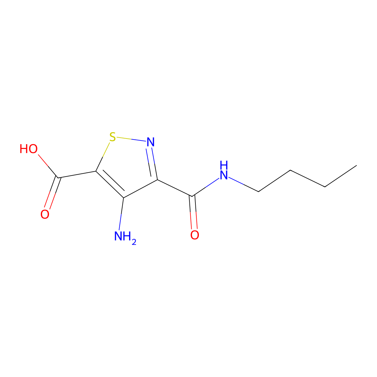 4-Amino-3-(butylcarbamoyl)-1,2-thiazole-5-carboxylic acid molecular structure, CAS 1112384-11-8