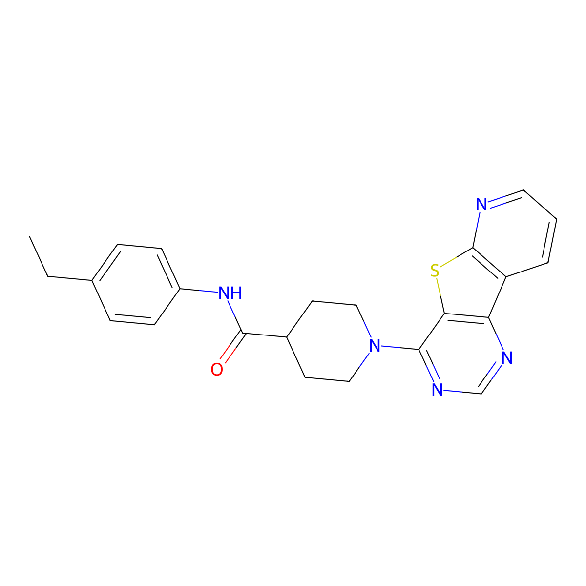 N-(4-ethylphenyl)-1-(pyrido[3',2':4,5]thieno[3,2-d]pyrimidin-4-yl)piperidine-4-carboxamide molecular structure, CAS 1112384-21-0