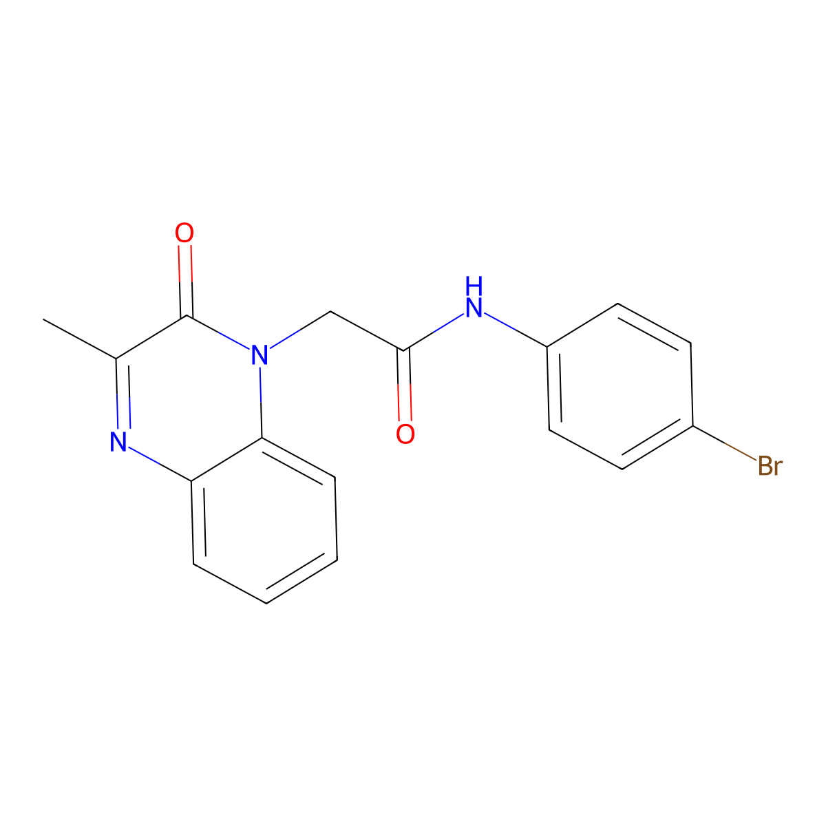 N-(4-bromophenyl)-2-(3-methyl-2-oxoquinoxalin-1(2H)-yl)acetamide molecular structure, CAS 1112384-28-7