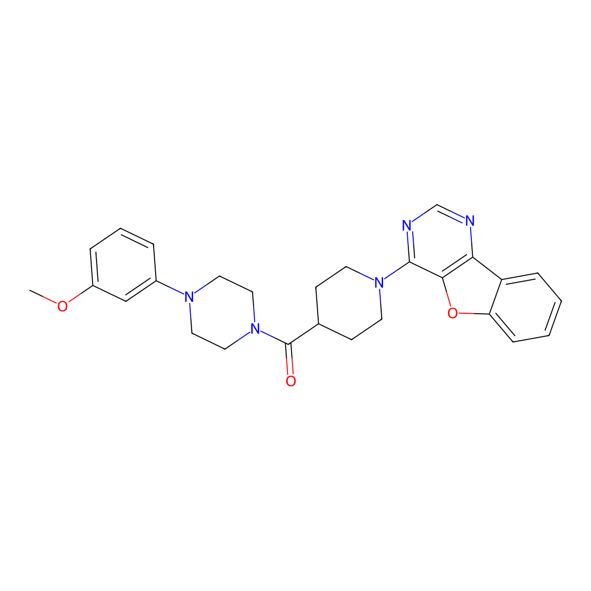 [1-([1]Benzofuro[3,2-d]pyrimidin-4-yl)piperidin-4-yl][4-(3-methoxyphenyl)piperazin-1-yl]methanone molecular structure, CAS 1112392-92-3