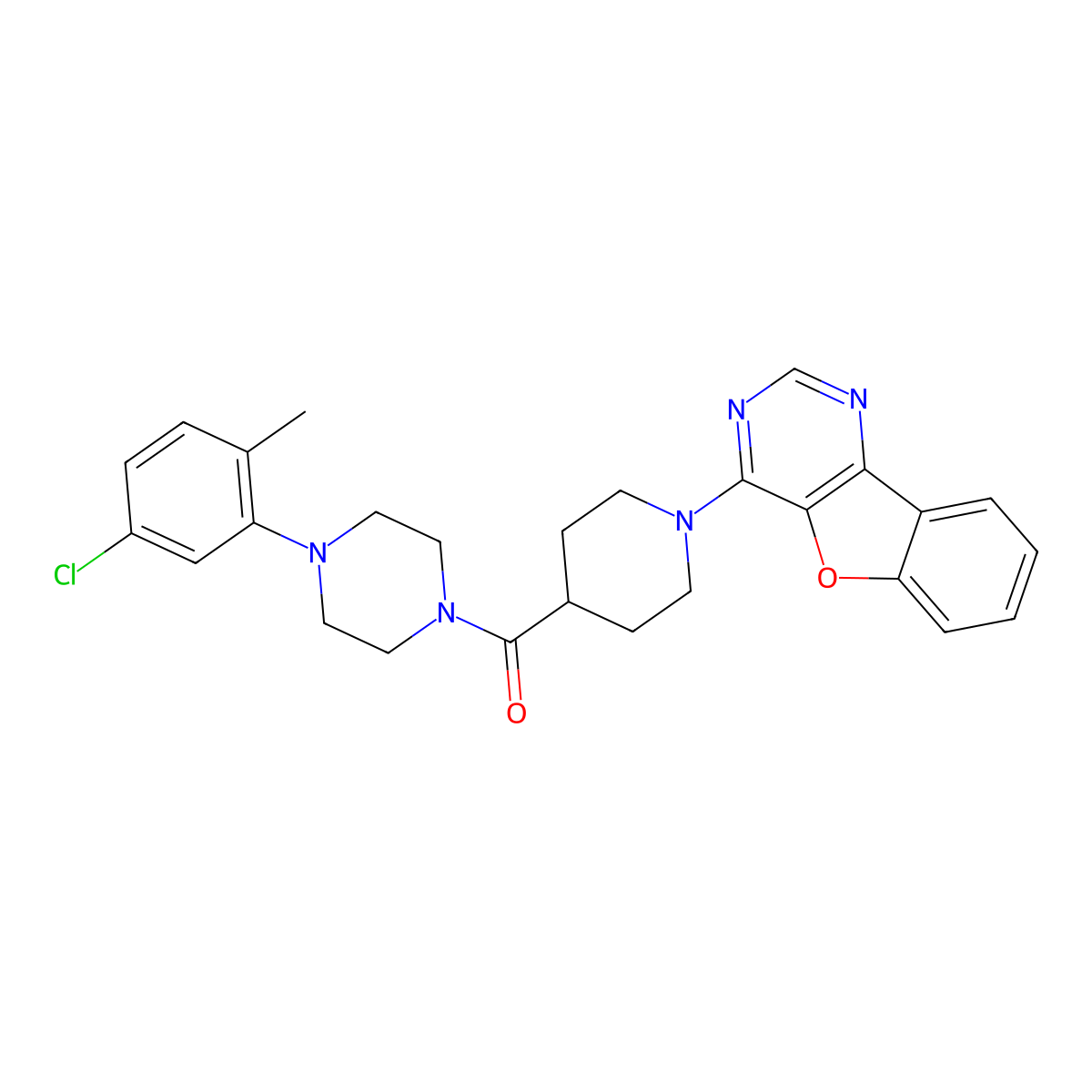 (1-(Benzofuro[3,2-d]pyrimidin-4-yl)piperidin-4-yl)(4-(5-chloro-2-methylphenyl)piperazin-1-yl)methanone molecular structure, CAS 1112392-93-4