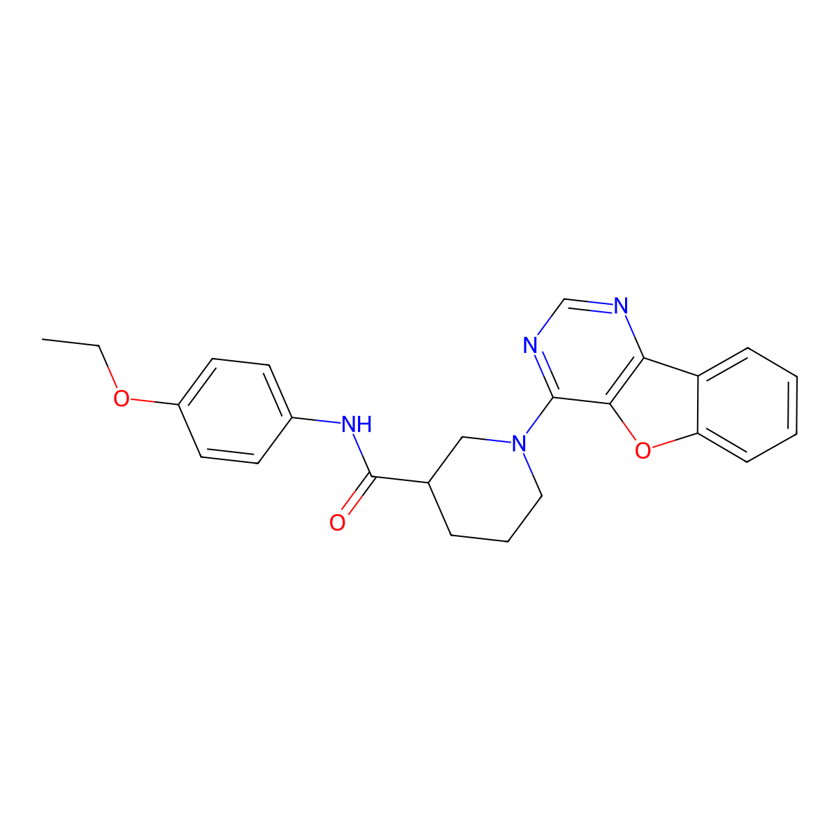 1-[1]benzofuro[3,2-d]pyrimidin-4-yl-N-(4-ethoxyphenyl)piperidine-3-carboxamide molecular structure, CAS 1112392-96-7