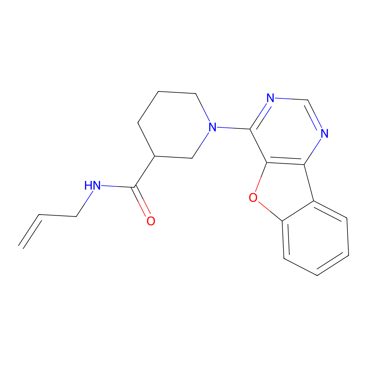 1-([1]benzofuro[3,2-d]pyrimidin-4-yl)-N-(prop-2-en-1-yl)piperidine-3-carboxamide molecular structure, CAS 1112392-99-0