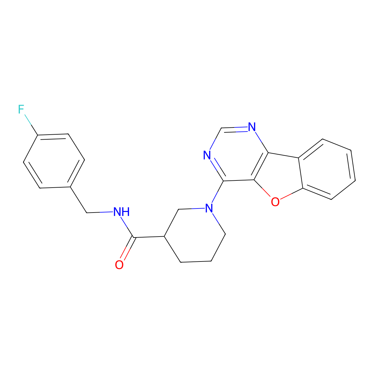 1-([1]benzofuro[3,2-d]pyrimidin-4-yl)-N-(4-fluorobenzyl)piperidine-3-carboxamide molecular structure, CAS 1112393-07-3
