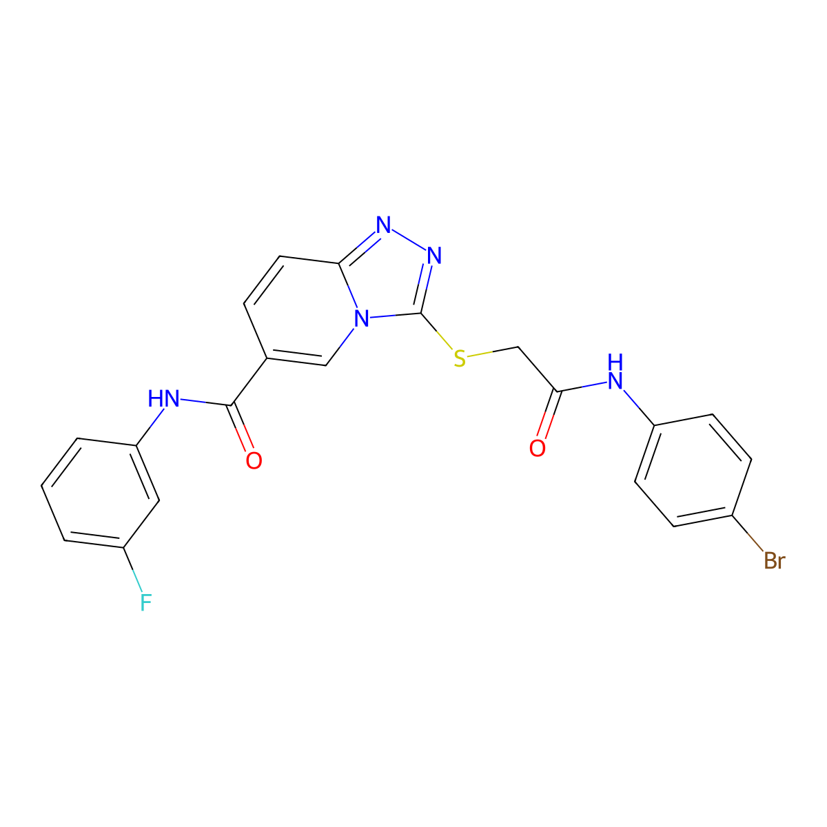 3-({[(4-bromophenyl)carbamoyl]methyl}sulfanyl)-N-(3-fluorophenyl)-[1,2,4]triazolo[4,3-a]pyridine-6-carboxamide molecular structure, CAS 1112398-59-0