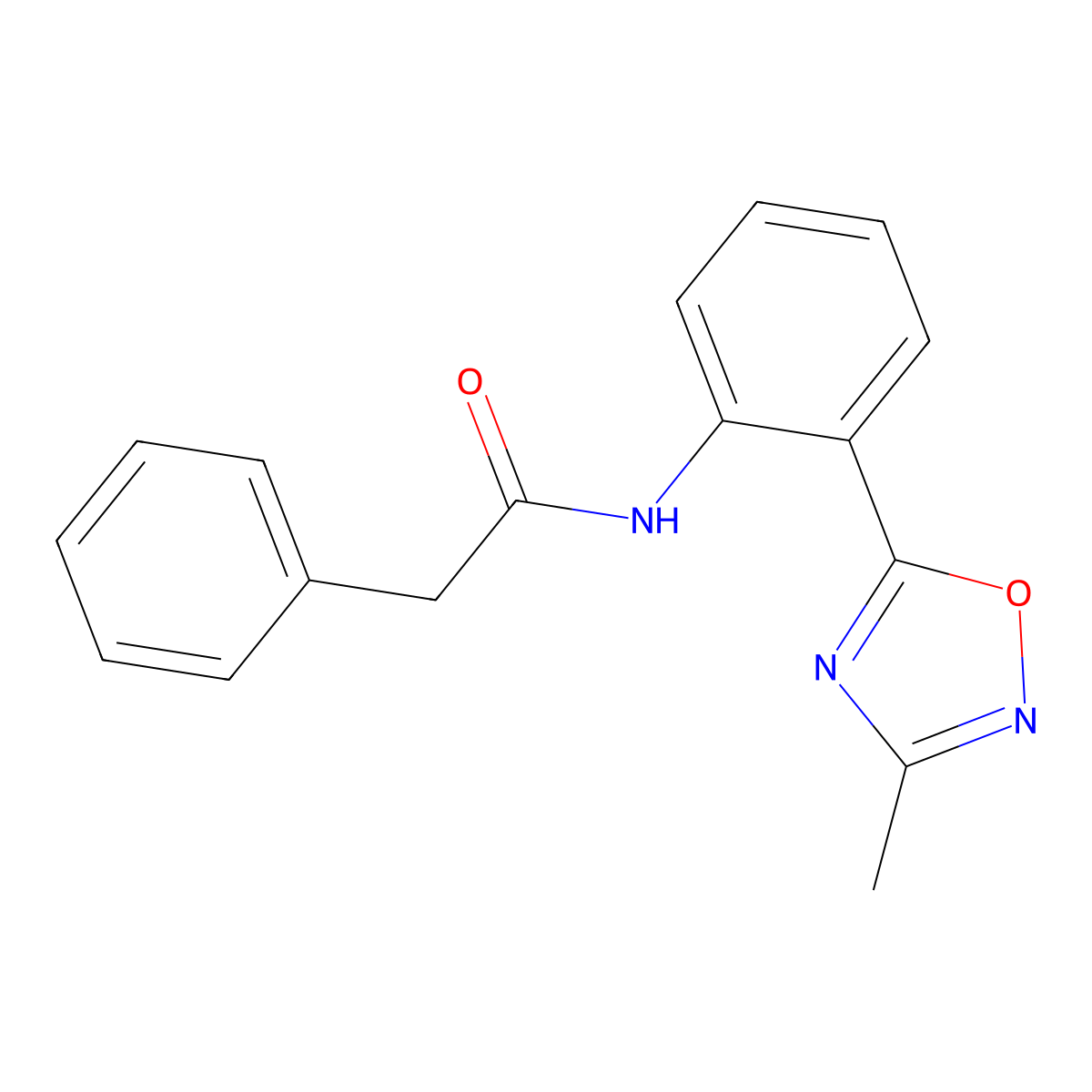 N-[2-(3-methyl-1,2,4-oxadiazol-5-yl)phenyl]-2-phenylacetamide molecular structure, CAS 1112405-50-1
