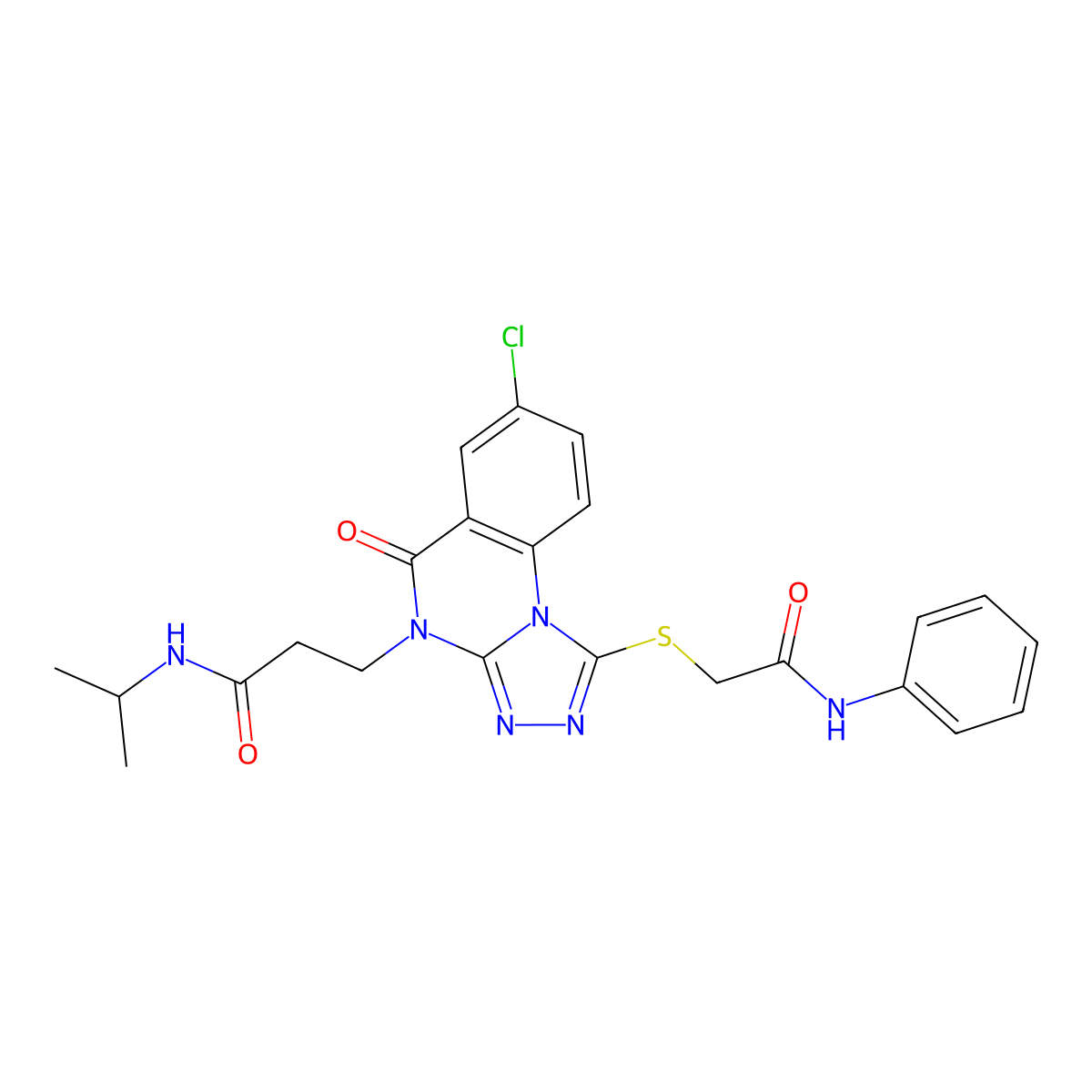 3-(7-chloro-5-oxo-1-((2-oxo-2-(phenylamino)ethyl)thio)-[1,2,4]triazolo[4,3-a]quinazolin-4(5H)-yl)-N-isopropylpropanamide molecular structure, CAS 1112407-07-4