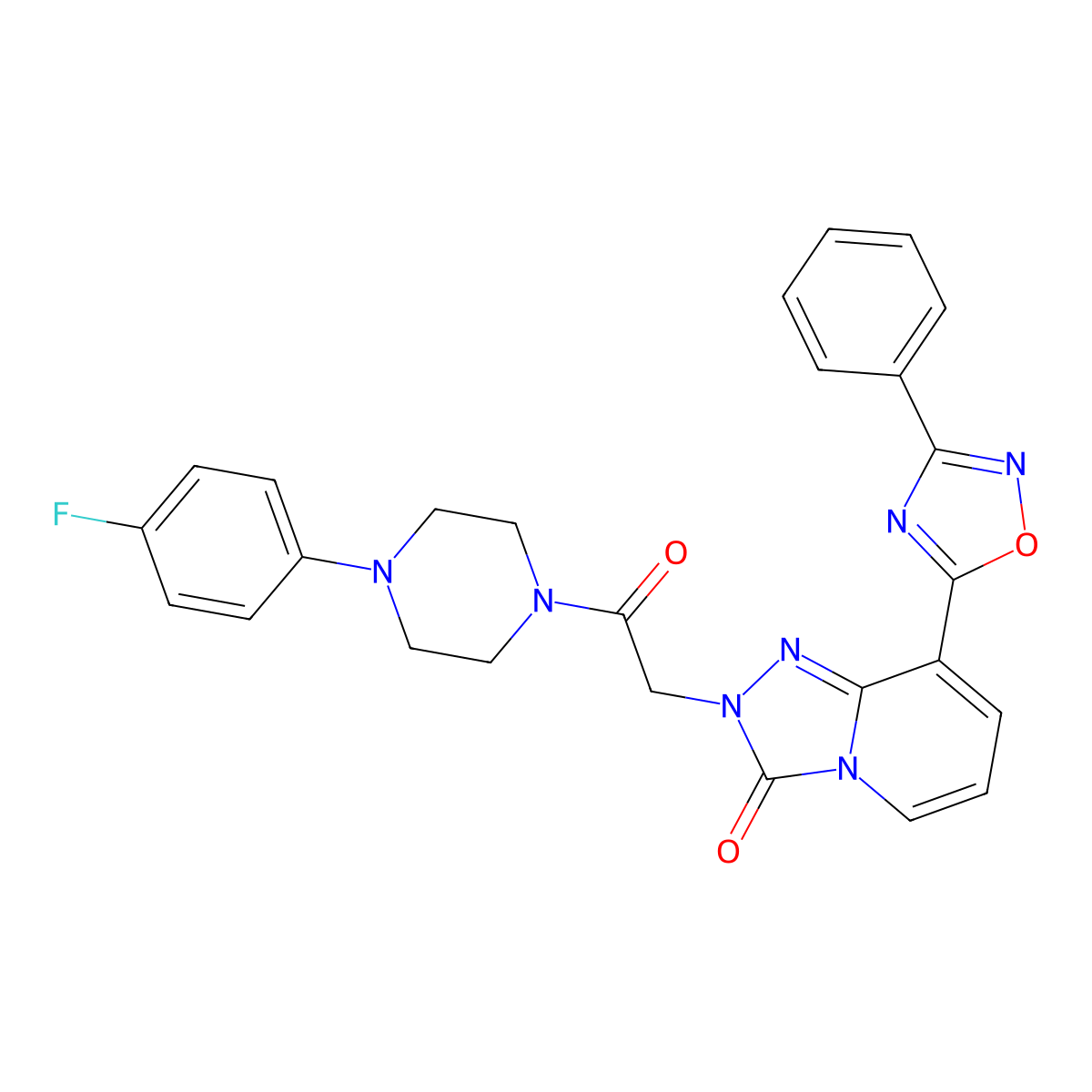 2-{2-[4-(4-fluorophenyl)piperazin-1-yl]-2-oxoethyl}-8-(3-phenyl-1,2,4-oxadiazol-5-yl)-2H,3H-[1,2,4]triazolo[4,3-a]pyridin-3-one molecular structure, CAS 1112411-13-8