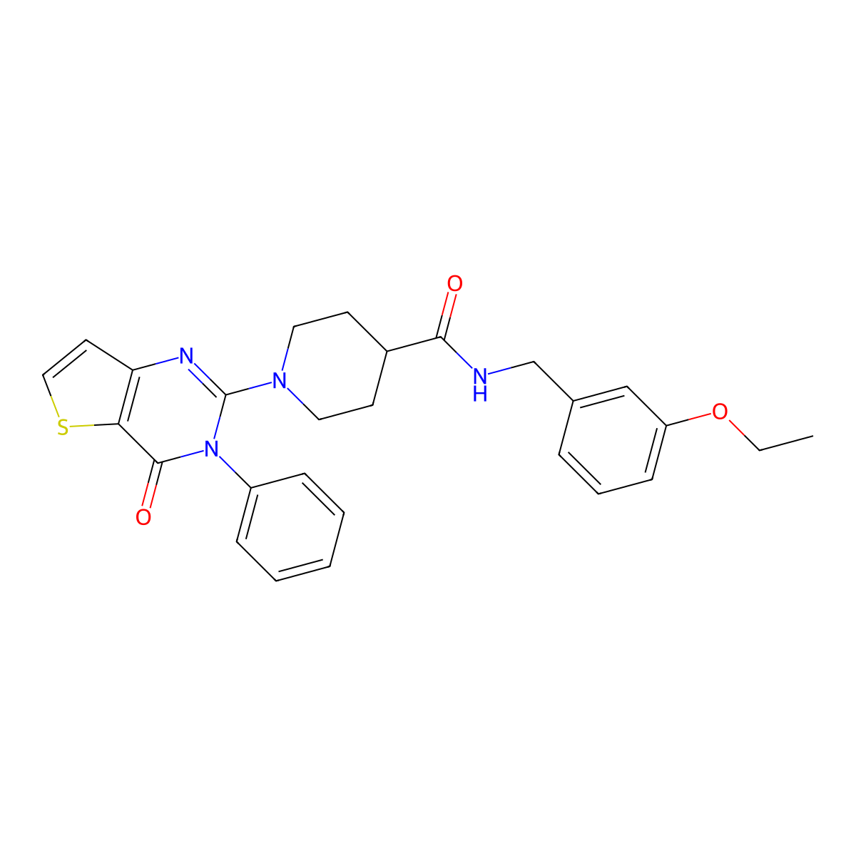 N-[(3-ethoxyphenyl)methyl]-1-{4-oxo-3-phenyl-3H,4H-thieno[3,2-d]pyrimidin-2-yl}piperidine-4-carboxamide molecular structure, CAS 1112411-93-4