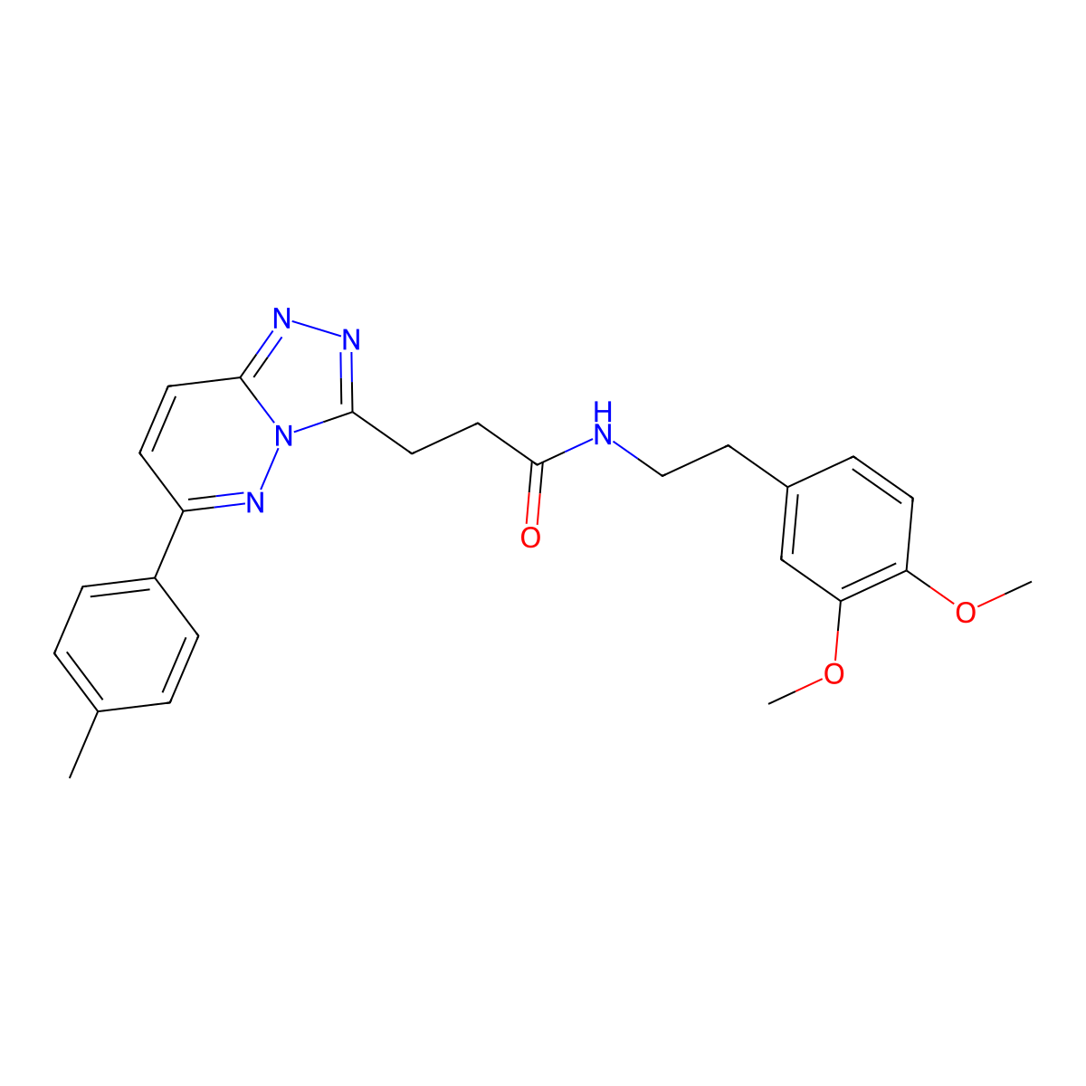 N-[2-(3,4-dimethoxyphenyl)ethyl]-3-[6-(4-methylphenyl)-[1,2,4]triazolo[4,3-b]pyridazin-3-yl]propanamide molecular structure, CAS 1112418-42-4